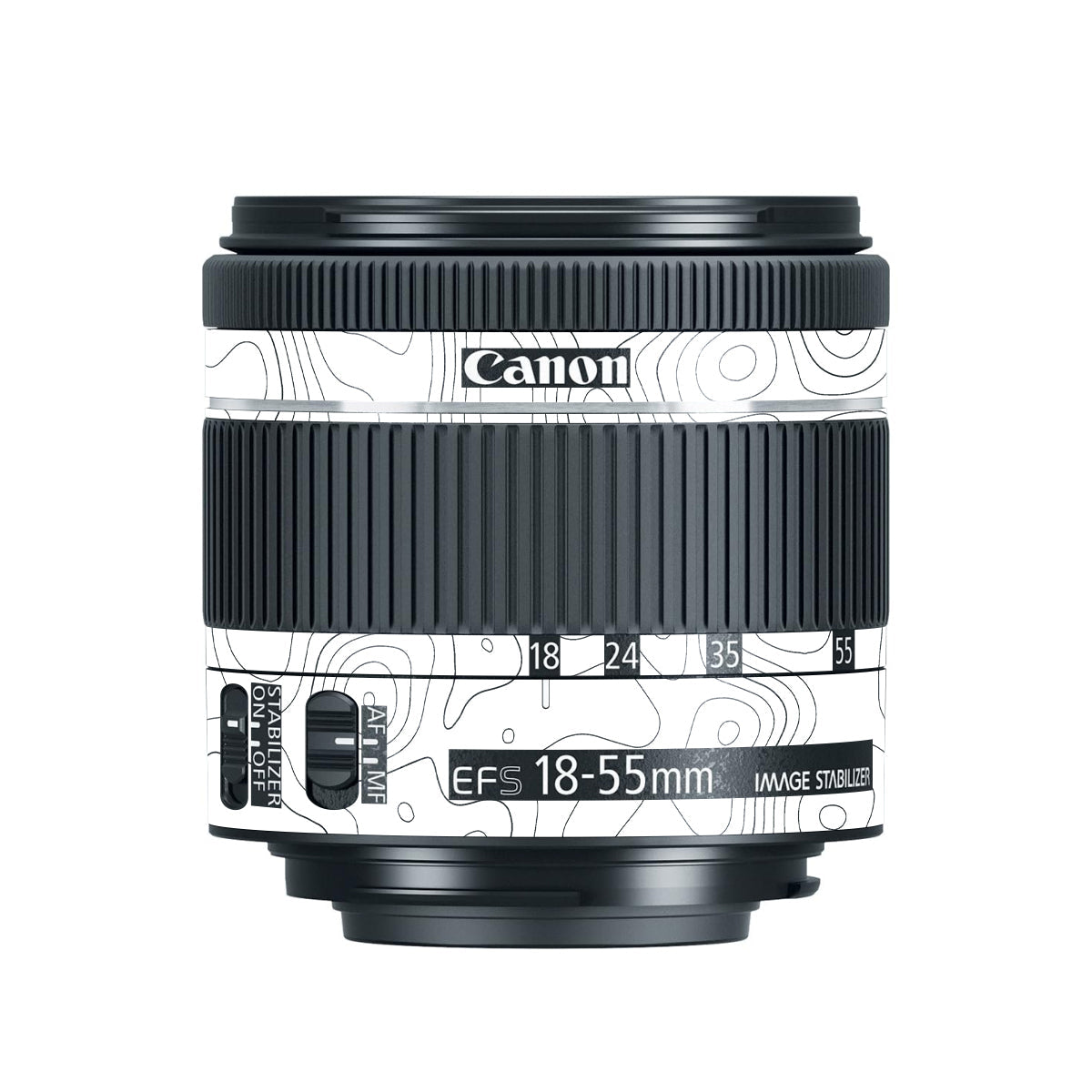 White Contour Design Canon EF-S 18-55mm F/4-5.6 IS STM Camera Lens Skin