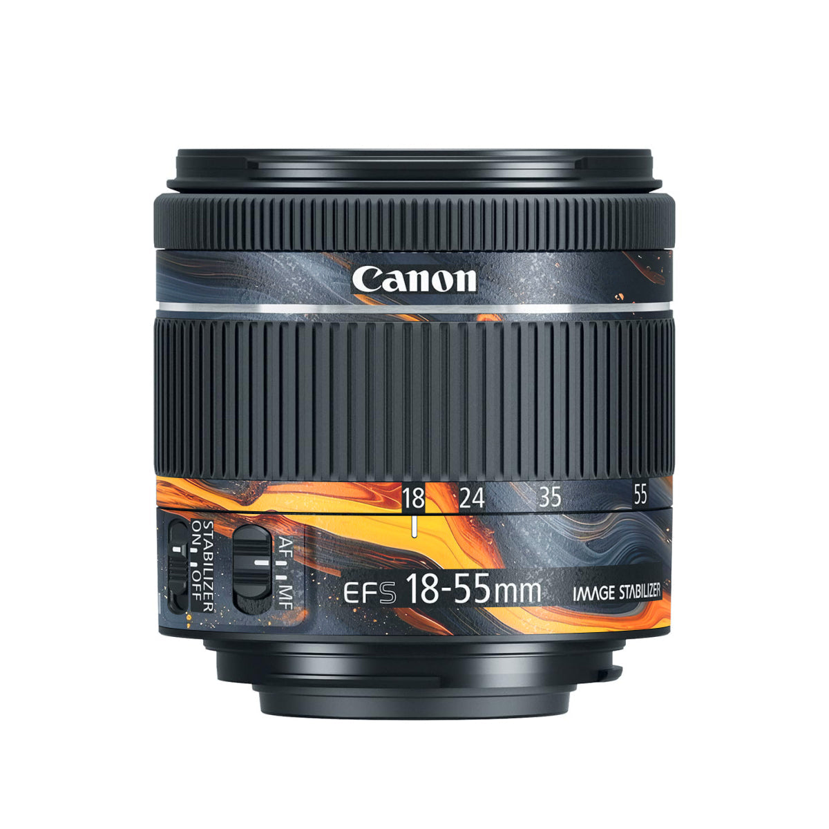 Lava Marble Canon EF-S 18-55mm F/4-5.6 IS STM Camera Lens Skin