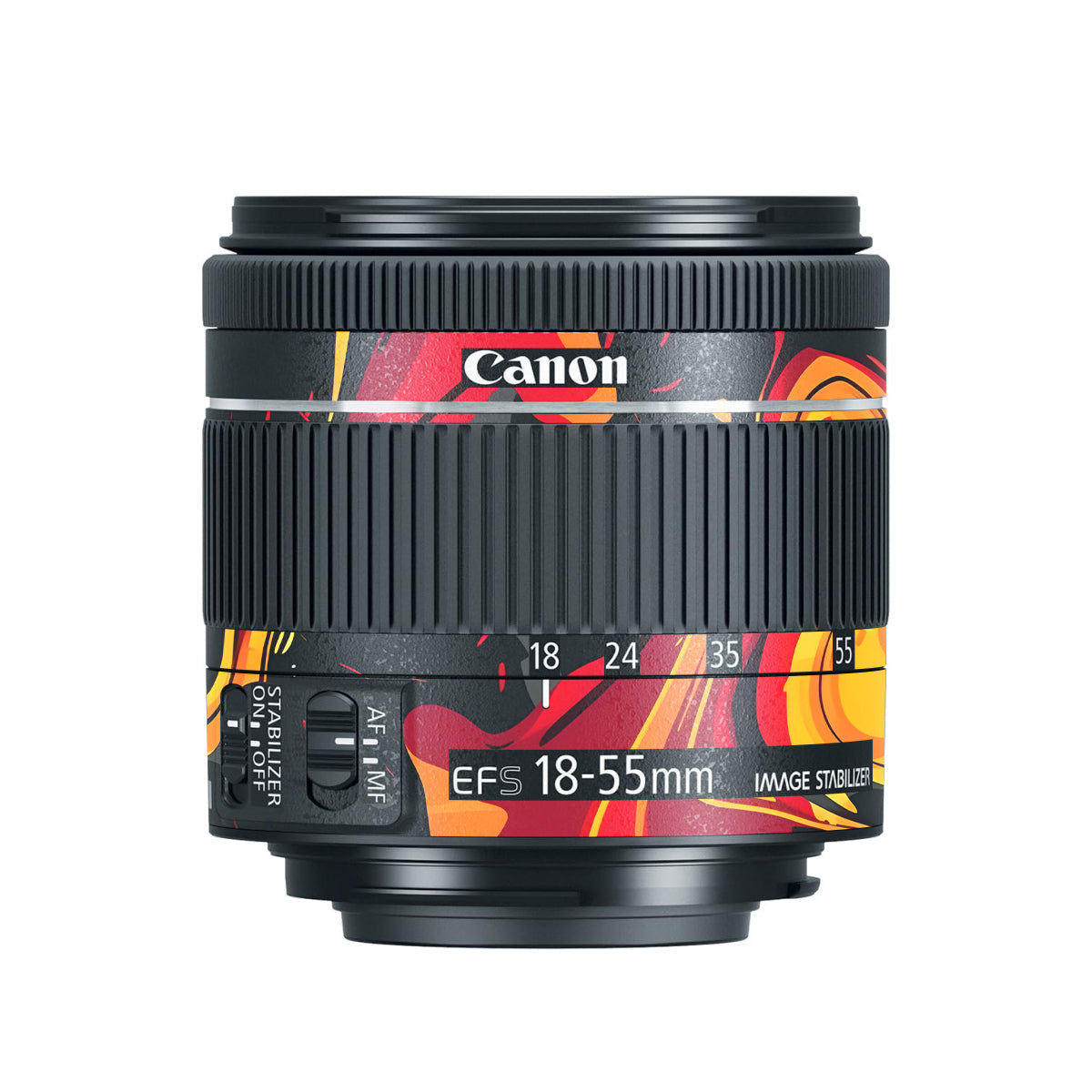 Lava Burst Canon EF-S 18-55mm F/4-5.6 IS STM Camera Lens Skin
