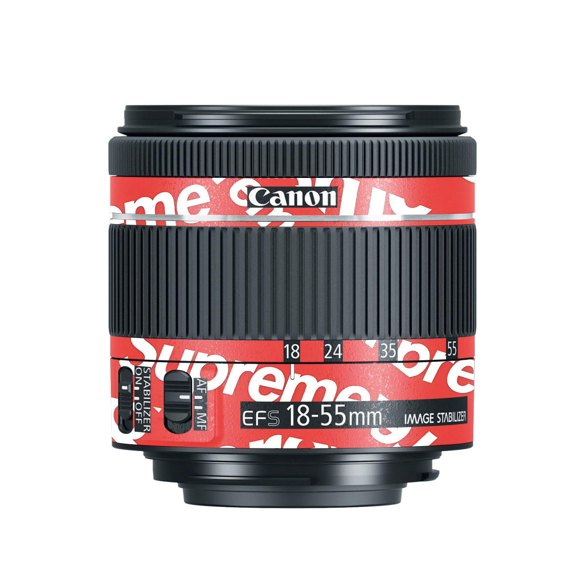 Supreme Red Canon EF-S 18-55mm F/4-5.6 IS STM Camera Lens Skin