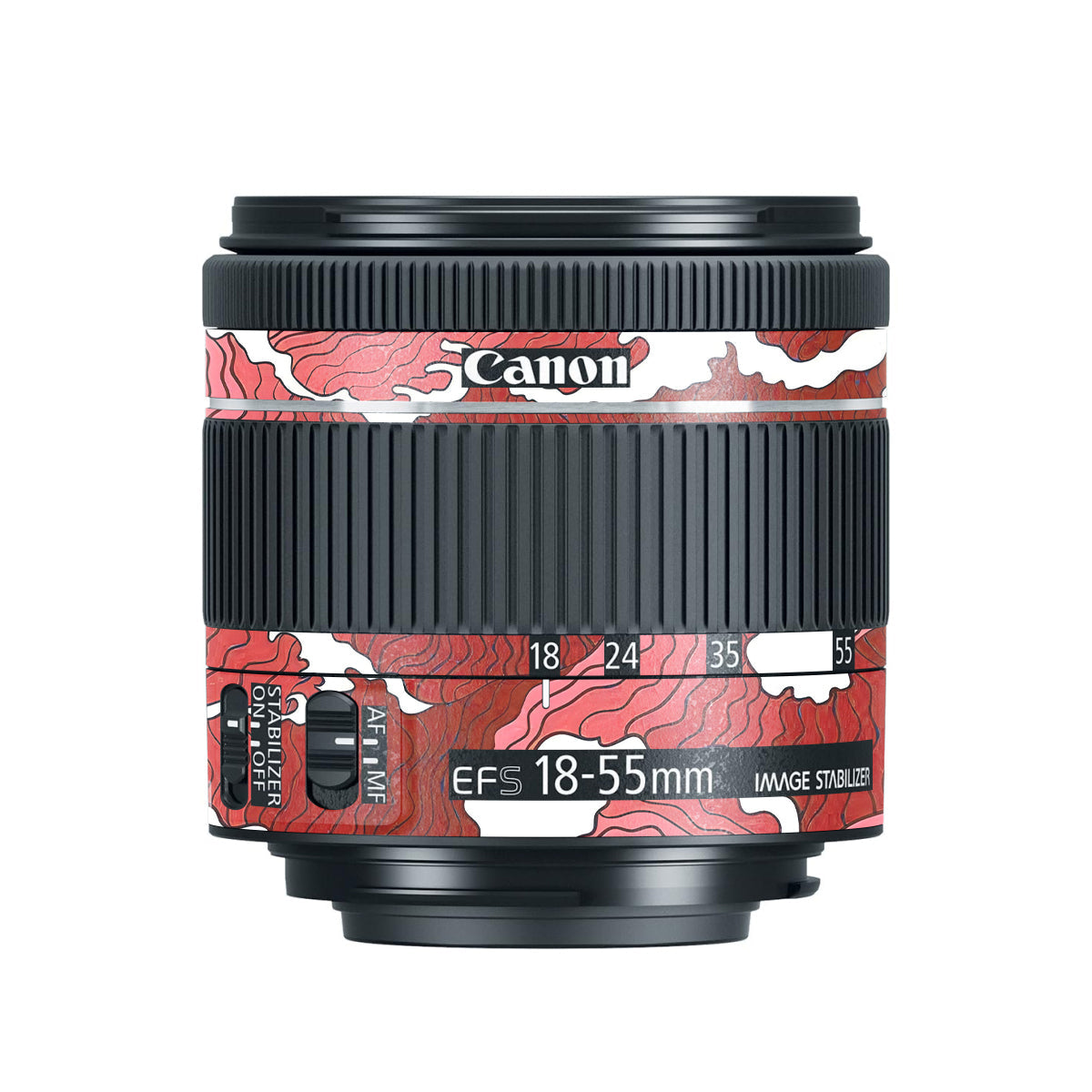 Cherry Waves Canon EF-S 18-55mm F/4-5.6 IS STM Camera Lens Skin