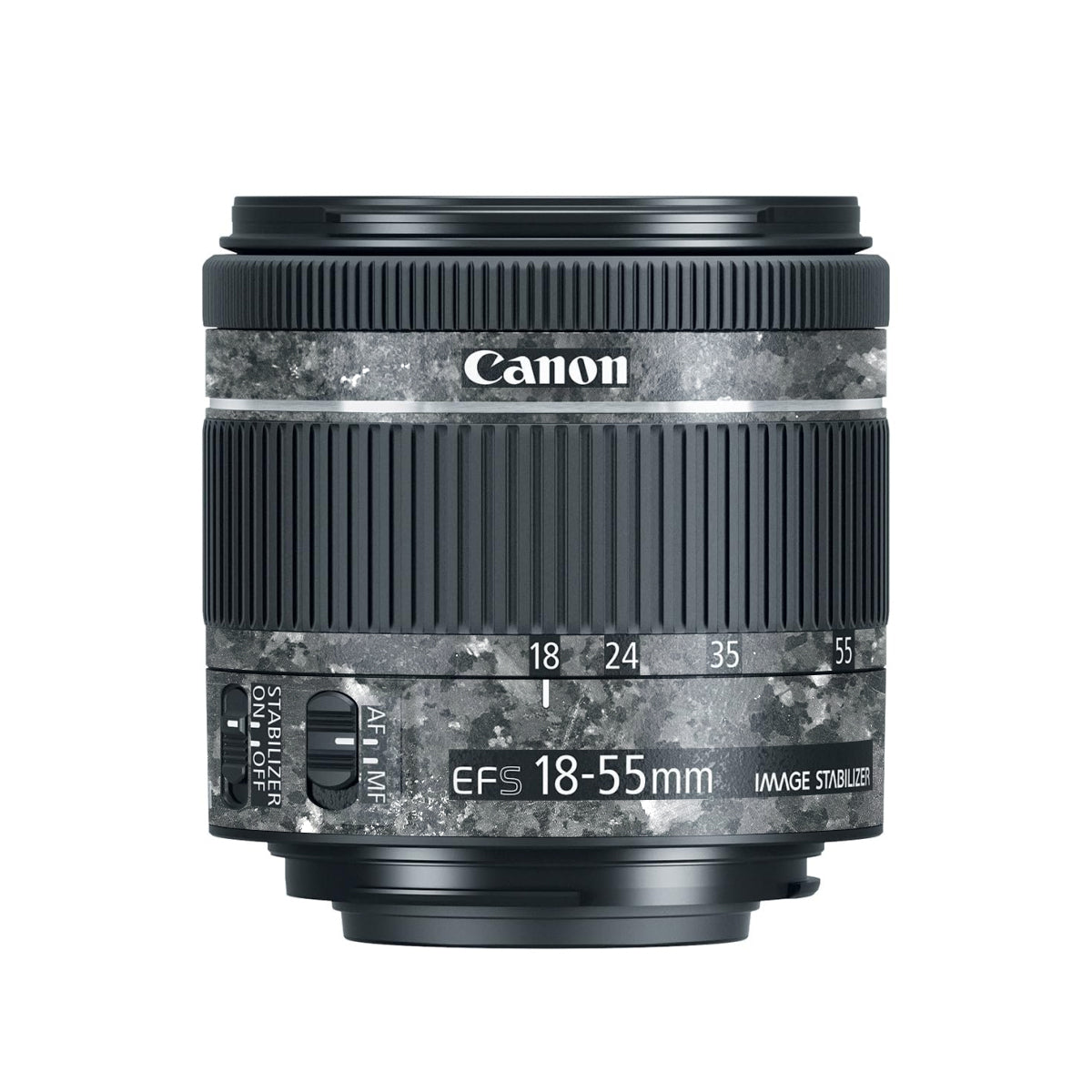 Black Granite Canon EF-S 18-55mm F/4-5.6 IS STM Camera Lens Skin