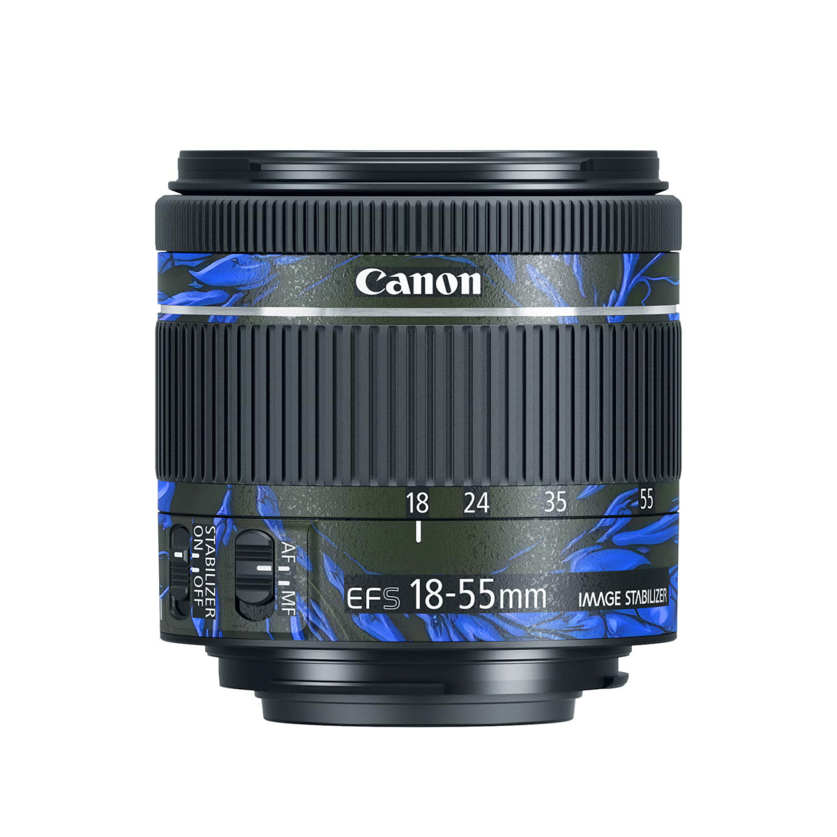 Venom Blue Canon EF-S 18-55mm F/4-5.6 IS STM Camera Lens Skin