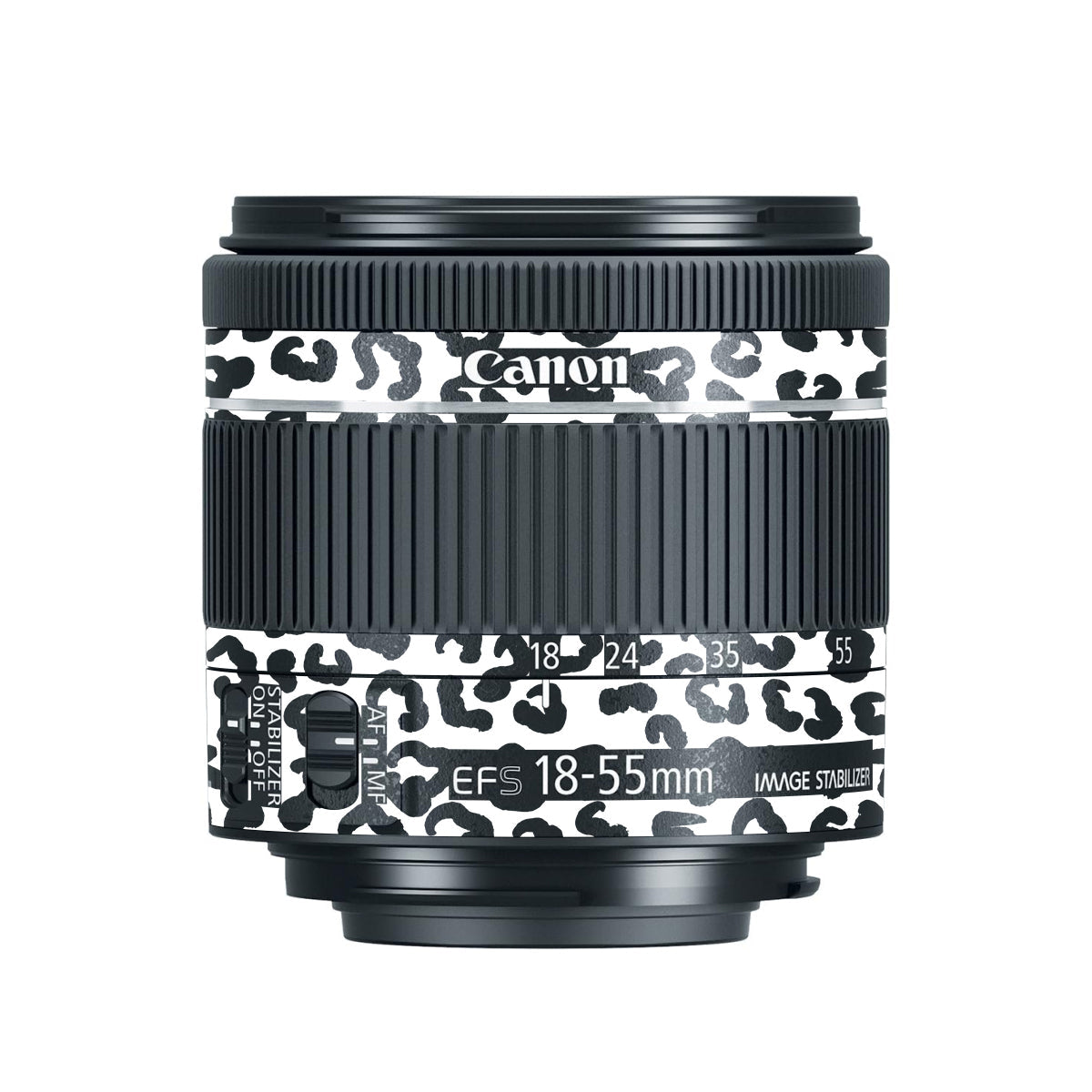 White Leopard Canon EF-S 18-55mm F/4-5.6 IS STM Camera Lens Skin