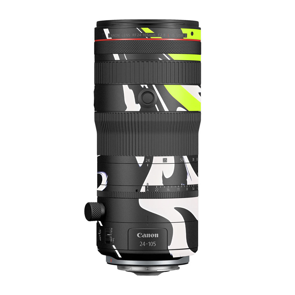 Neon Green and Black Pattern Canon RF 24-105mm F/2.8 L IS USM Z Camera Lens Skin