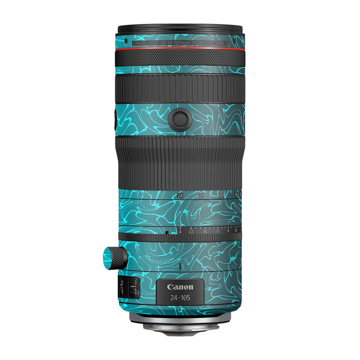 Cyan Blue to Black Gradient Canon RF 24-105mm F/2.8 L IS USM Z Camera Lens Skin