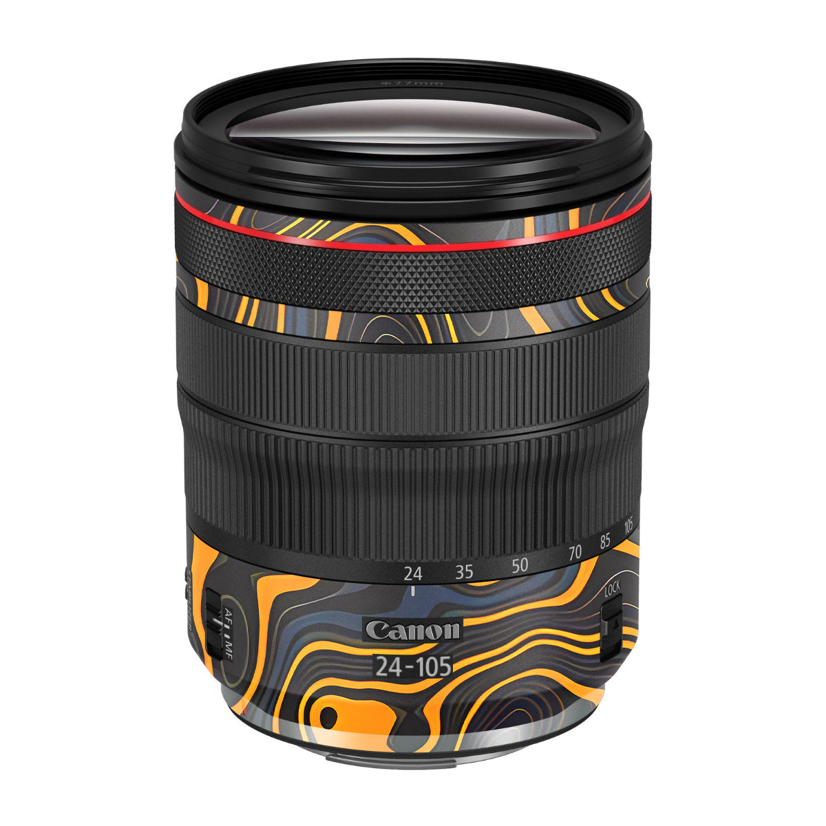 Amber Topographic Waves Canon EF 24-105mm F/4 L IS Macro USM Camera Lens Skin