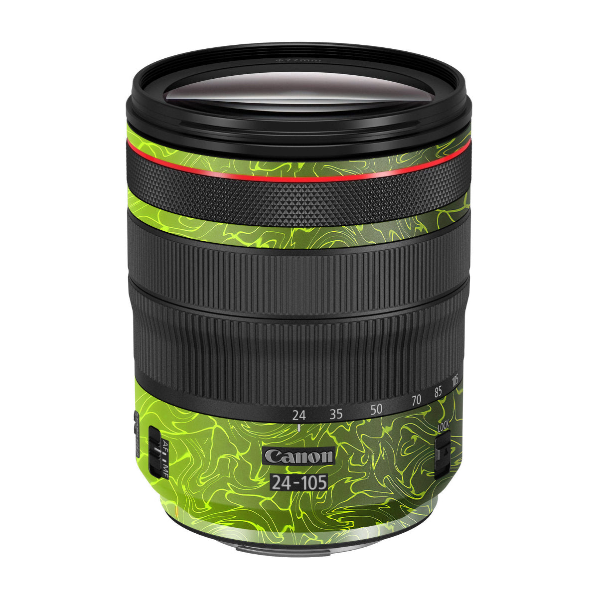 Lime Yellow to Black Gradient Canon EF 24-105mm F/4 L IS Macro USM Camera Lens Skin