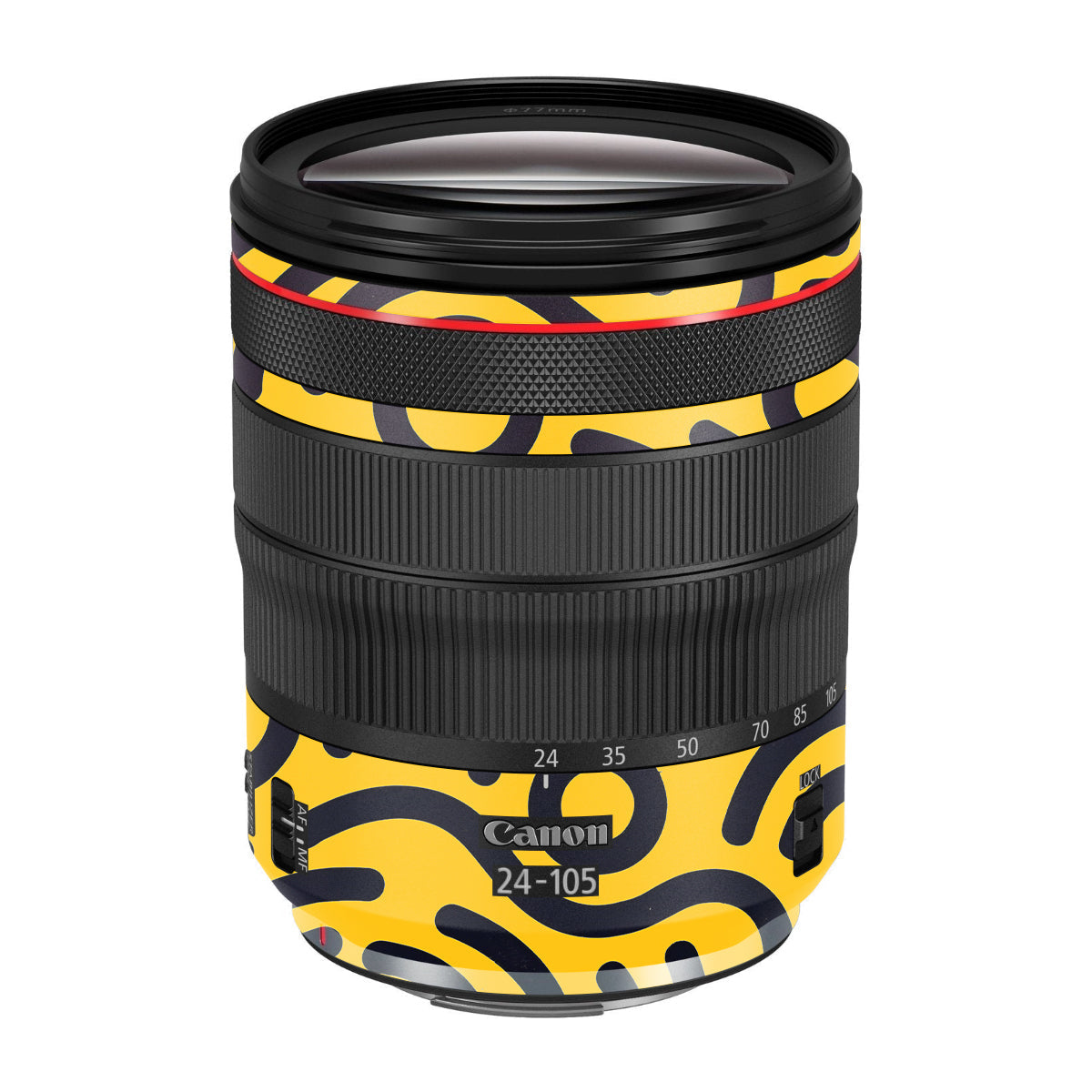 Minimal Yellow Wave Canon EF 24-105mm F/4 L IS Macro USM Camera Lens Skin