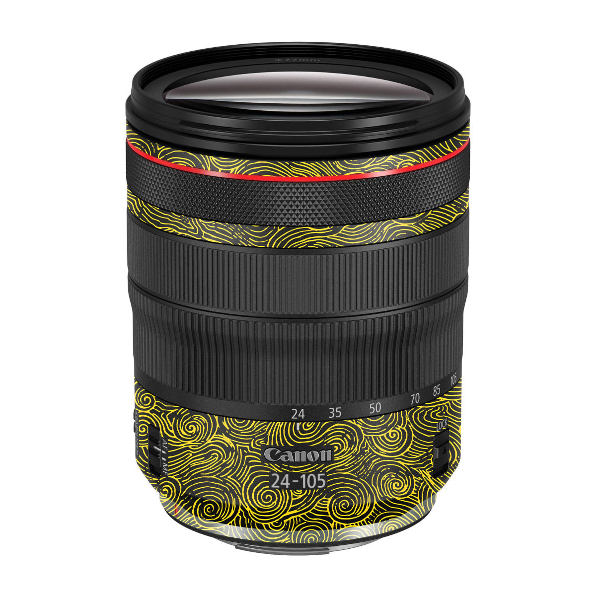 Yellow Spirals Canon RF 24-105mm F/4 Camera Lens Skin
