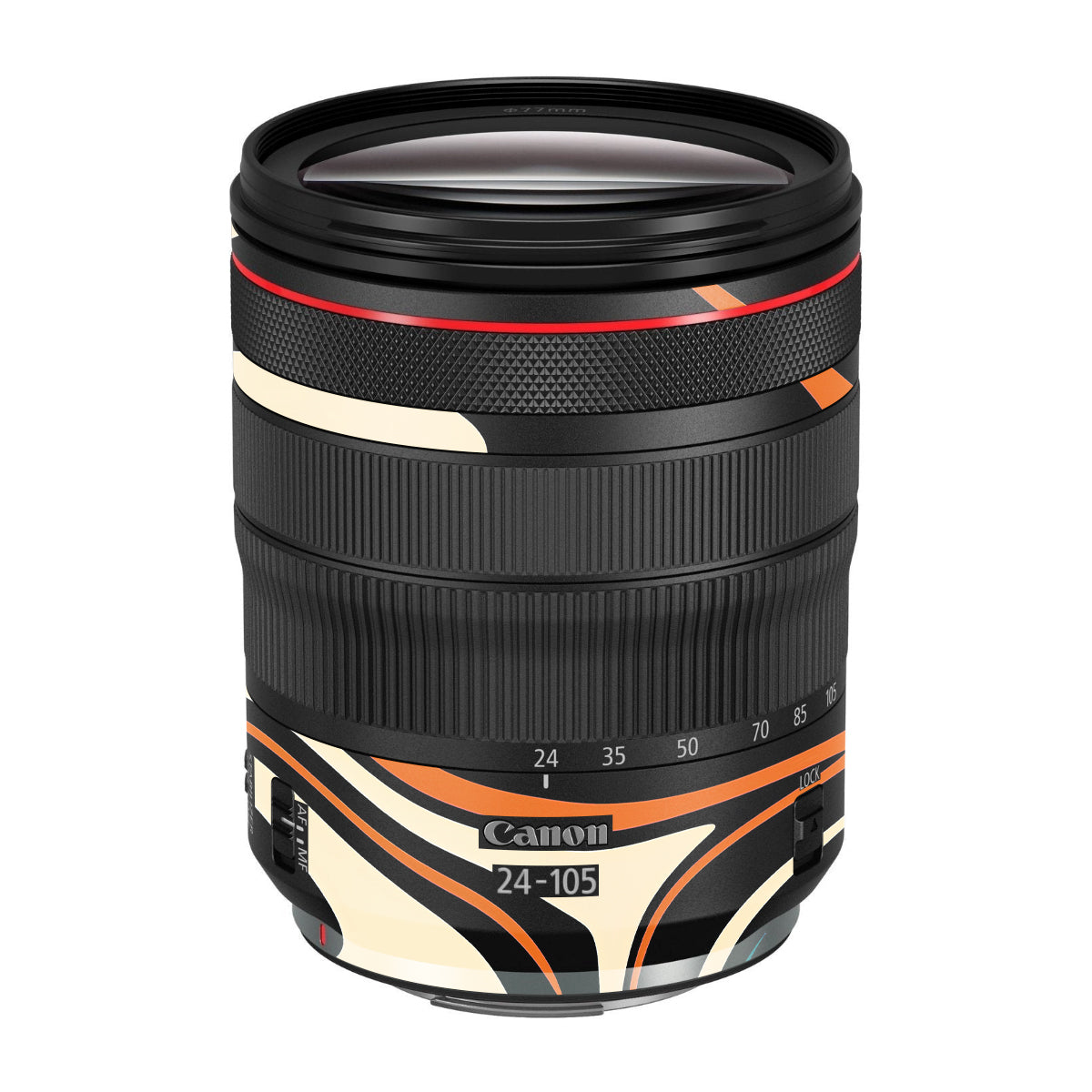 Mid-Century Abstract Swirl Canon RF 24-105mm F/4 Camera Lens Skin