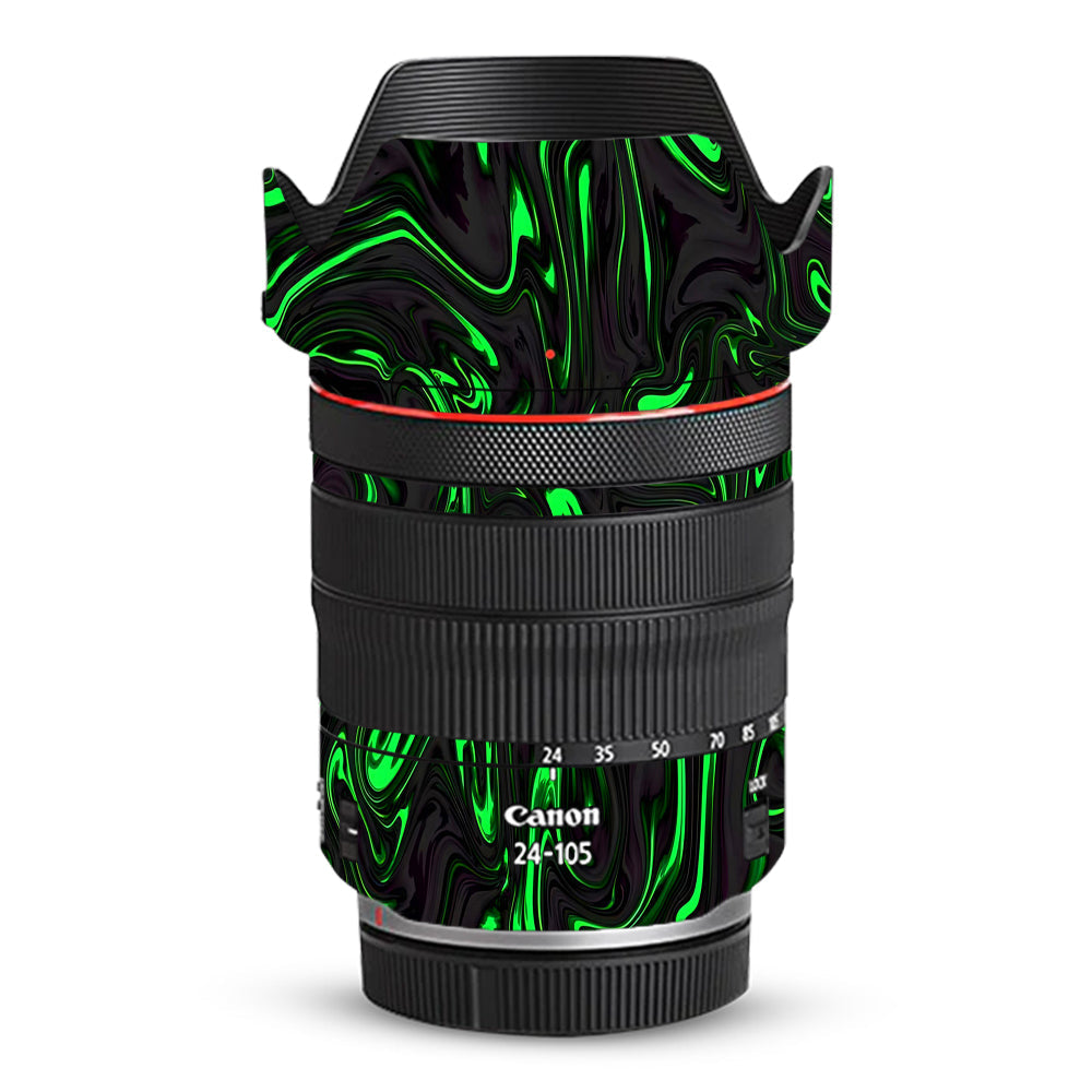 Green Liquid Pattern Canon RF 24–105mm f/4L IS USM Camera Lens Skin