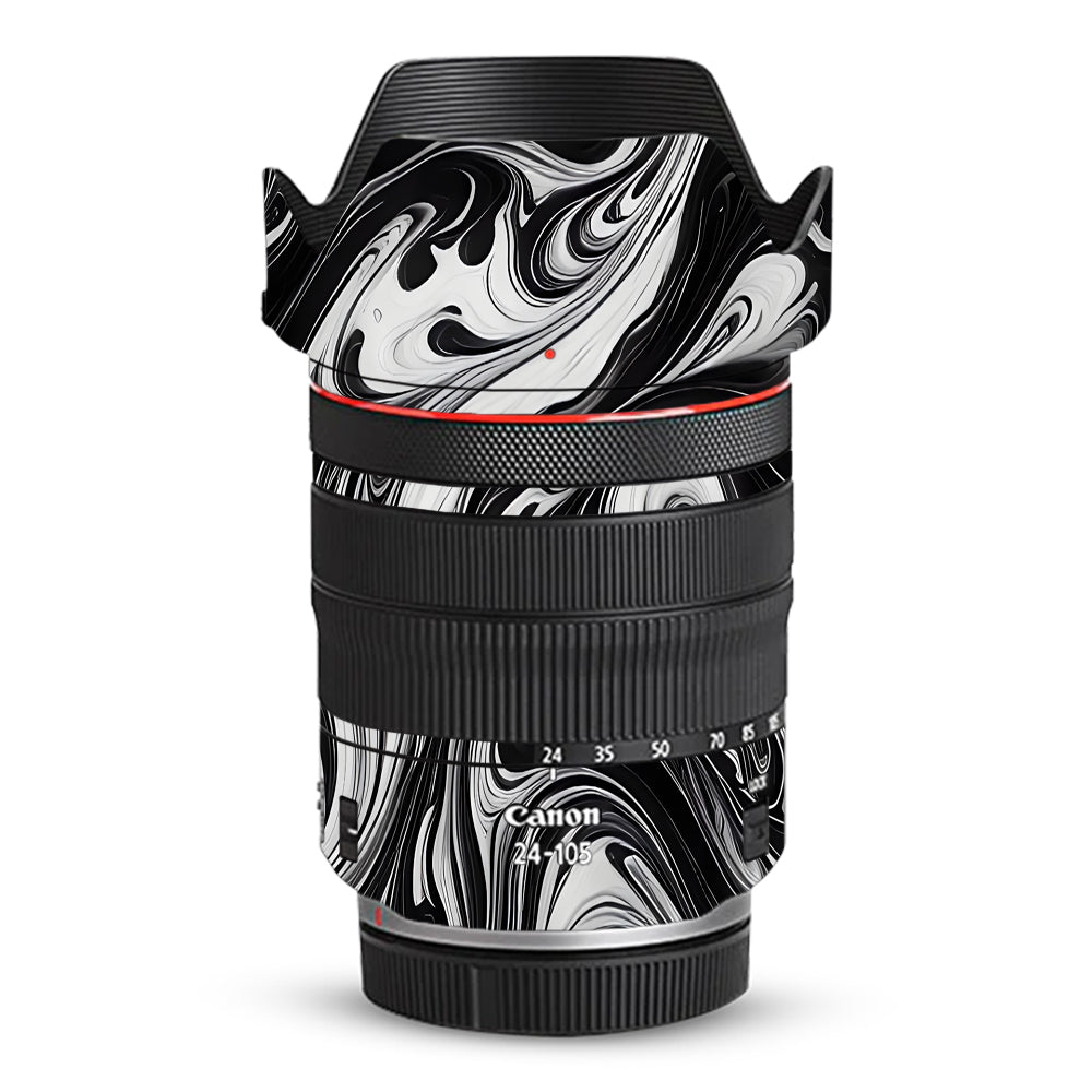 Black and White Marble Canon RF 24–105mm f/4L IS USM Camera Lens Skin