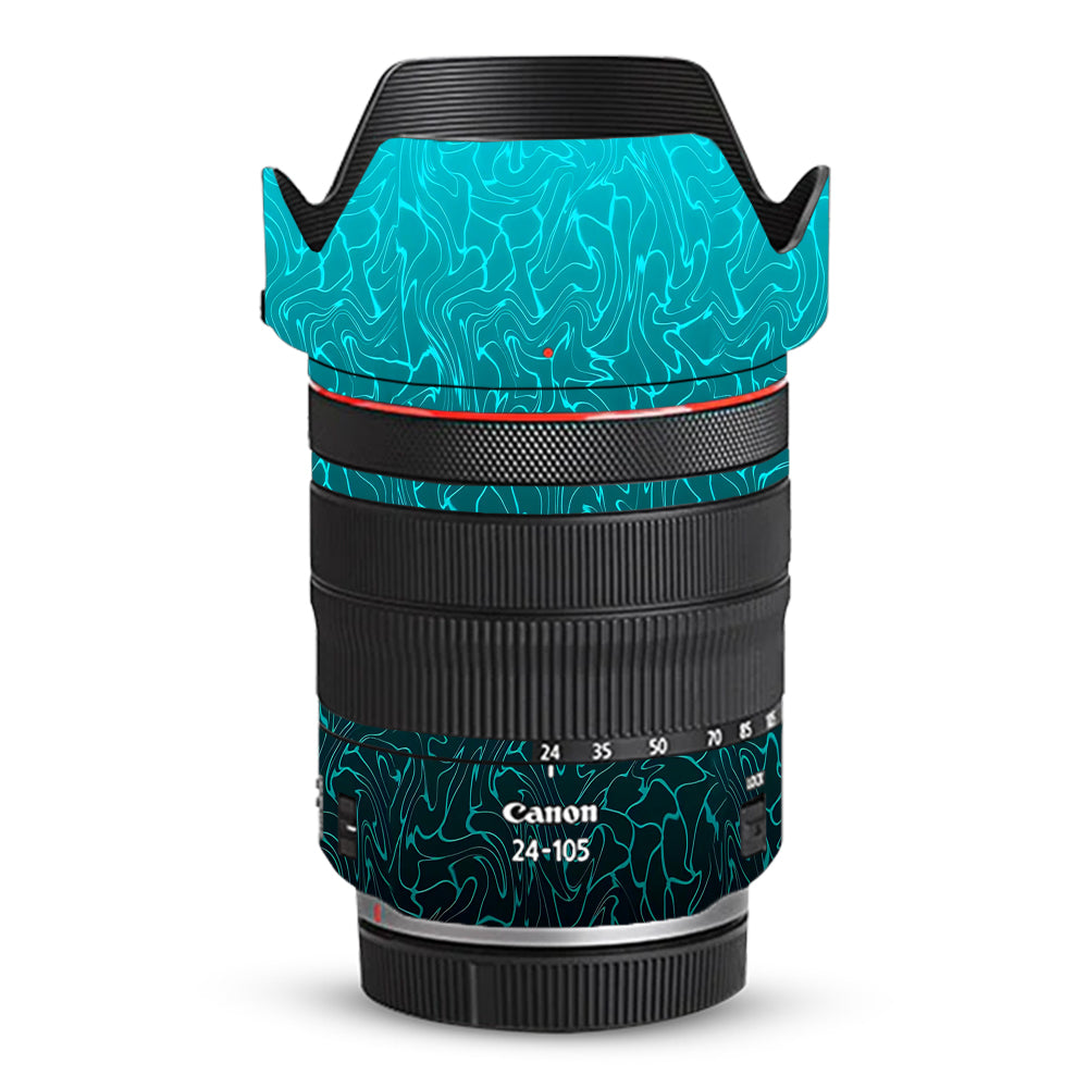 Cyan Blue to Black Gradient Canon RF 24–105mm f/4L IS USM Camera Lens Skin