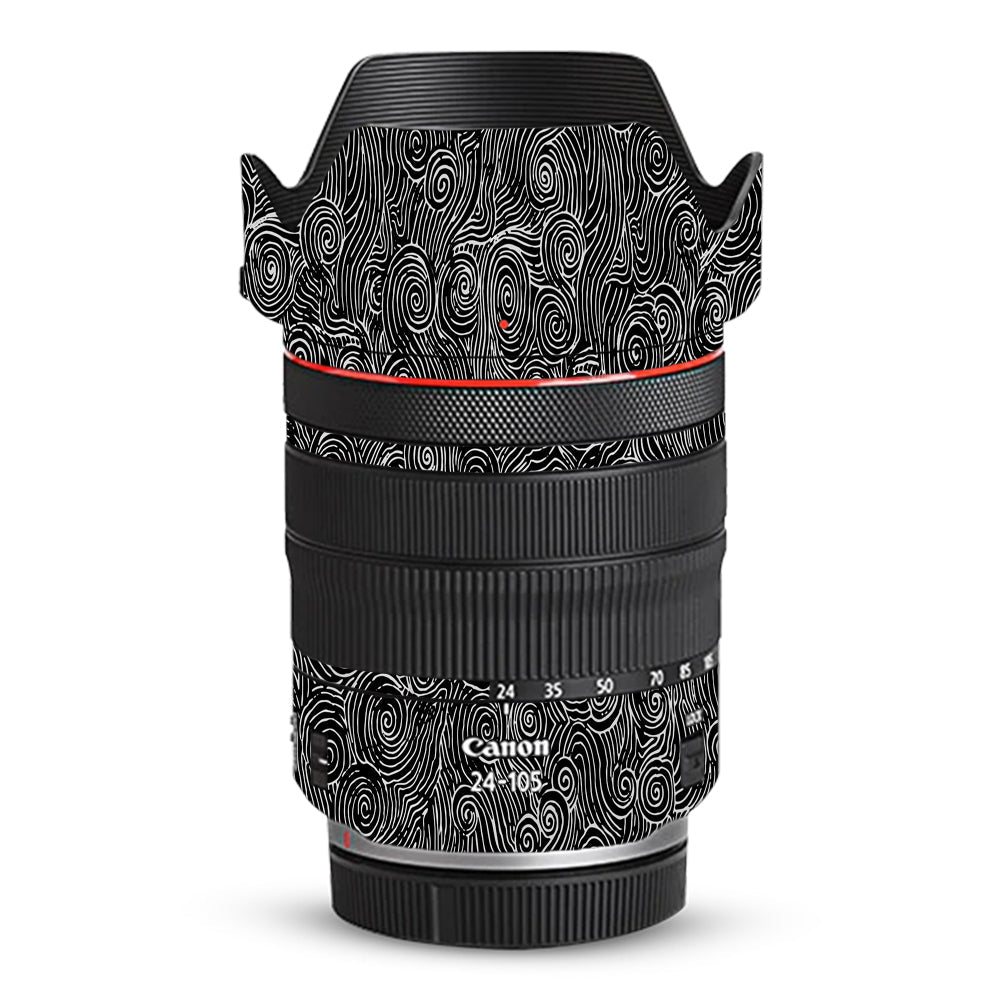 White Spirals Canon RF 24–105mm f/4L IS USM Camera Lens Skin