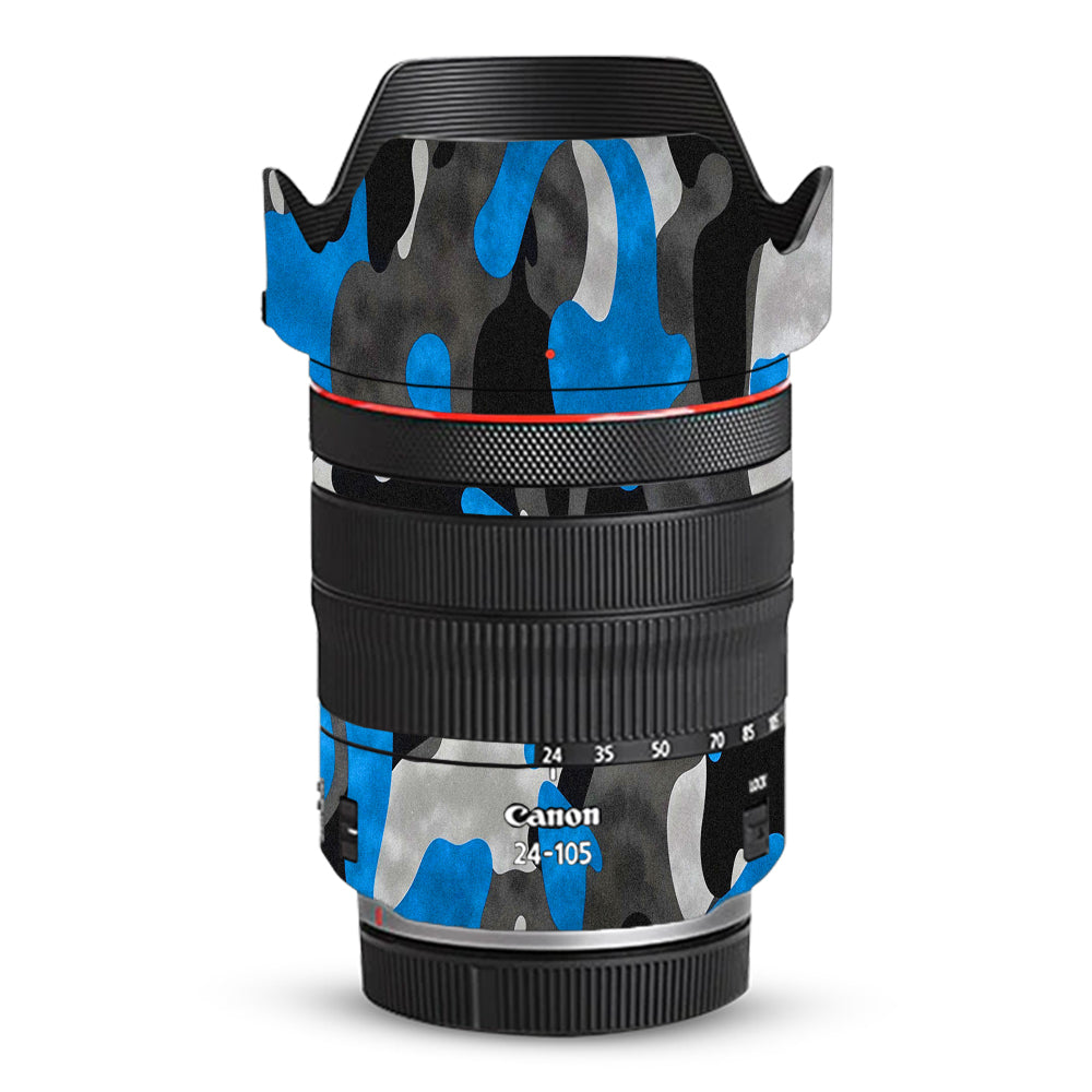 Blue Grey Camo Canon RF 24–105mm f/4L IS USM Camera Lens Skin
