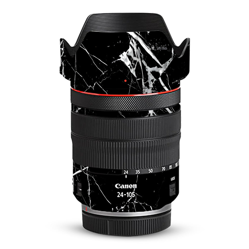 White Veins on Black Canon RF 24–105mm f/4L IS USM Camera Lens Skin