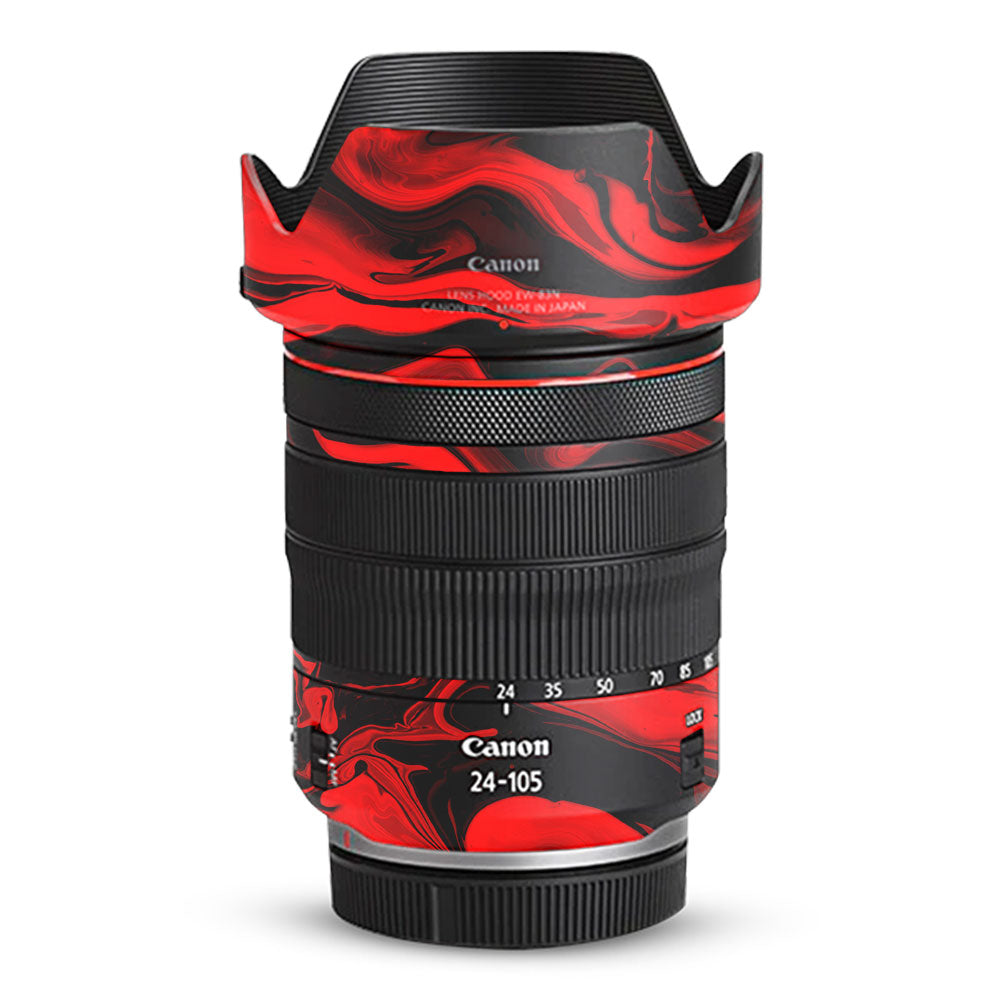Red Lava Flow Canon RF 24–105mm f/4L IS USM Camera Lens Skin