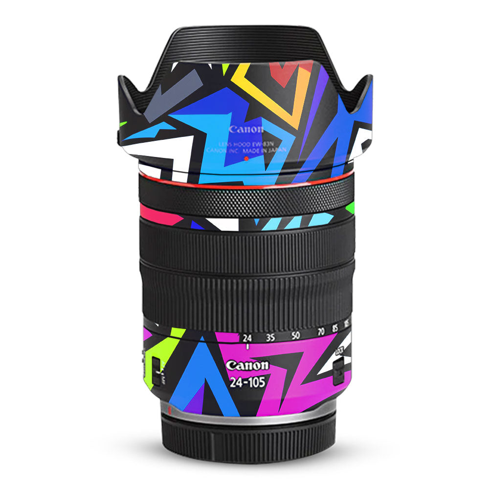 Bold Geometric Pop Canon RF 24–105mm f/4L IS USM Camera Lens Skin