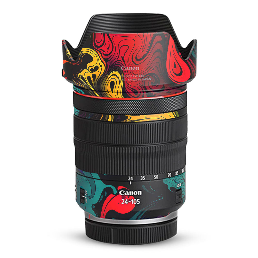Psychedelic Color Swirl Canon RF 24–105mm f/4L IS USM Camera Lens Skin
