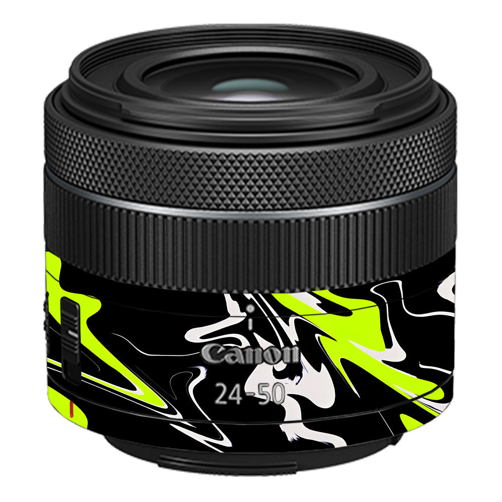 Neon Green and Black Pattern Canon RF 24–50mm f/4.5–6.3 IS STM Camera Lens Skin