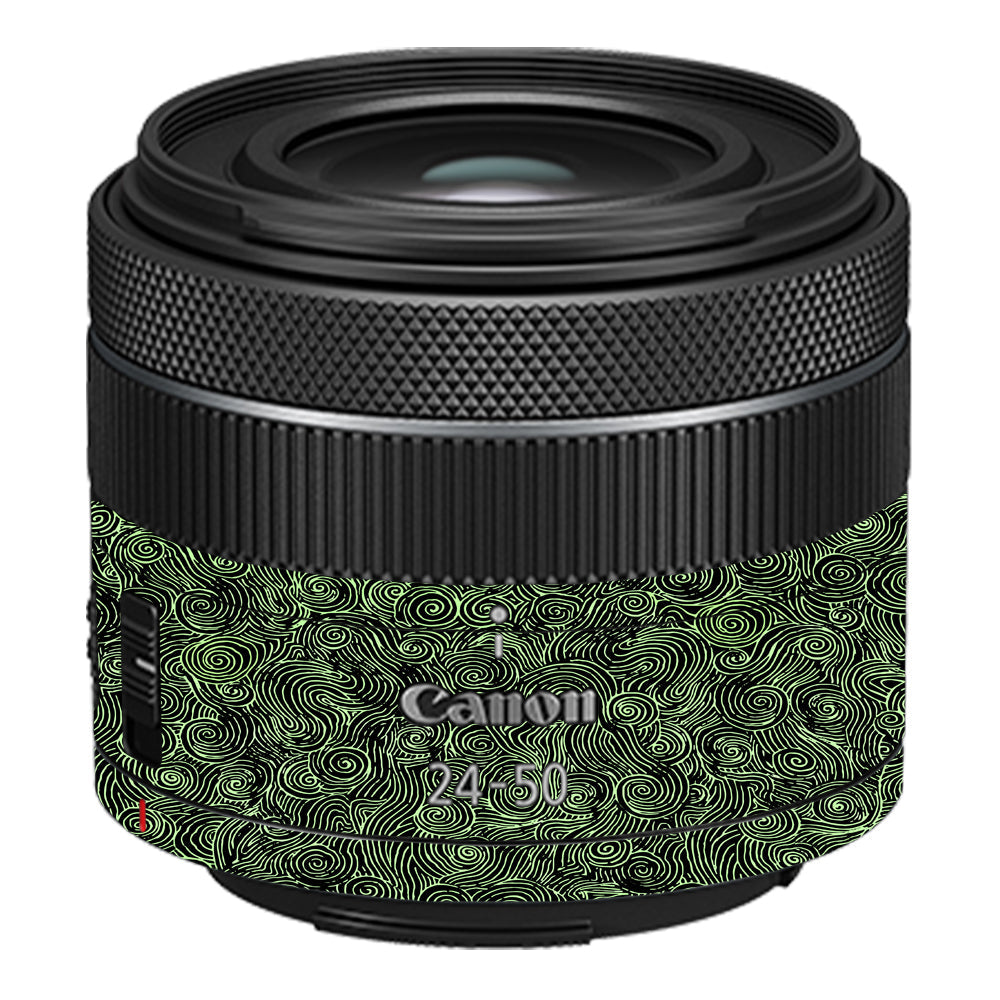 Green Spirals Canon RF 24–50mm f/4.5–6.3 IS STM Camera Lens Skin