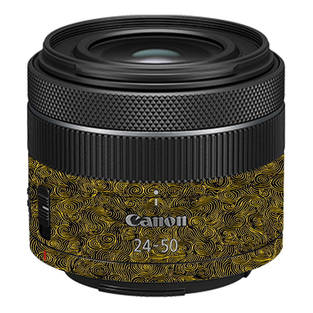 Yellow Spirals Canon RF 24–50mm f/4.5–6.3 IS STM Camera Lens Skin