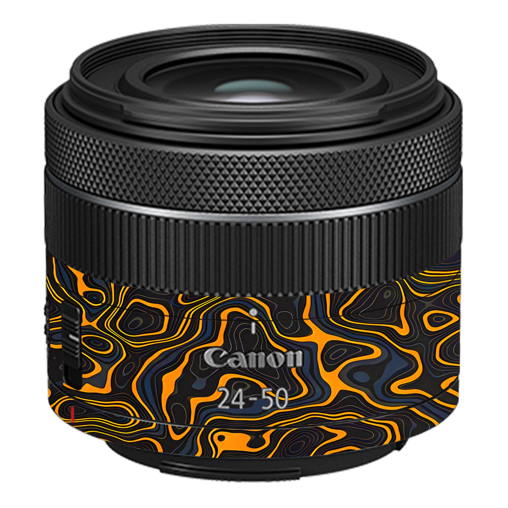 Amber Topographic Waves Canon 24-50mm Camera Lens Skin