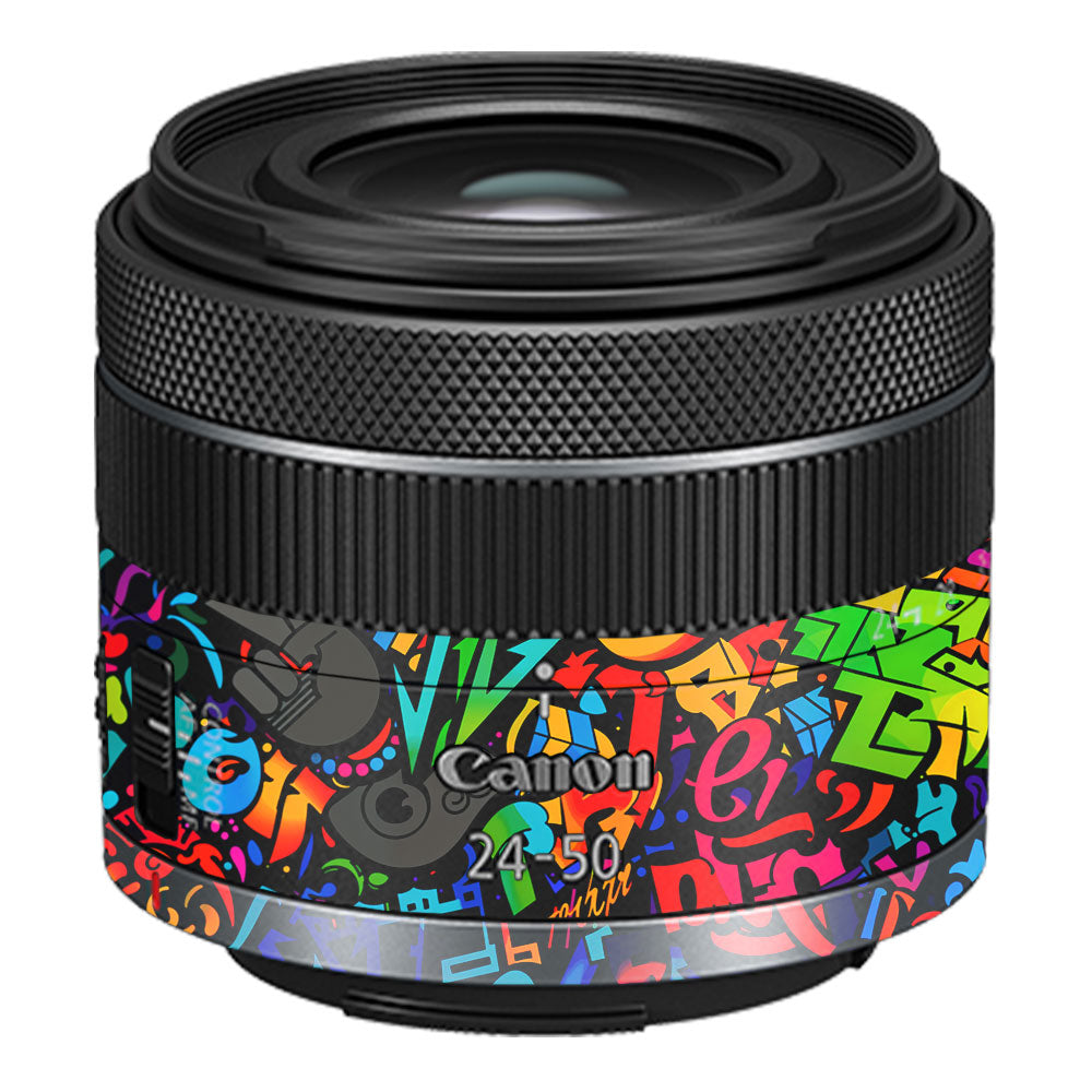 Colorful Urban Street Art Lettering Canon RF 24–50mm f/4.5–6.3 IS STM Camera Lens Skin
