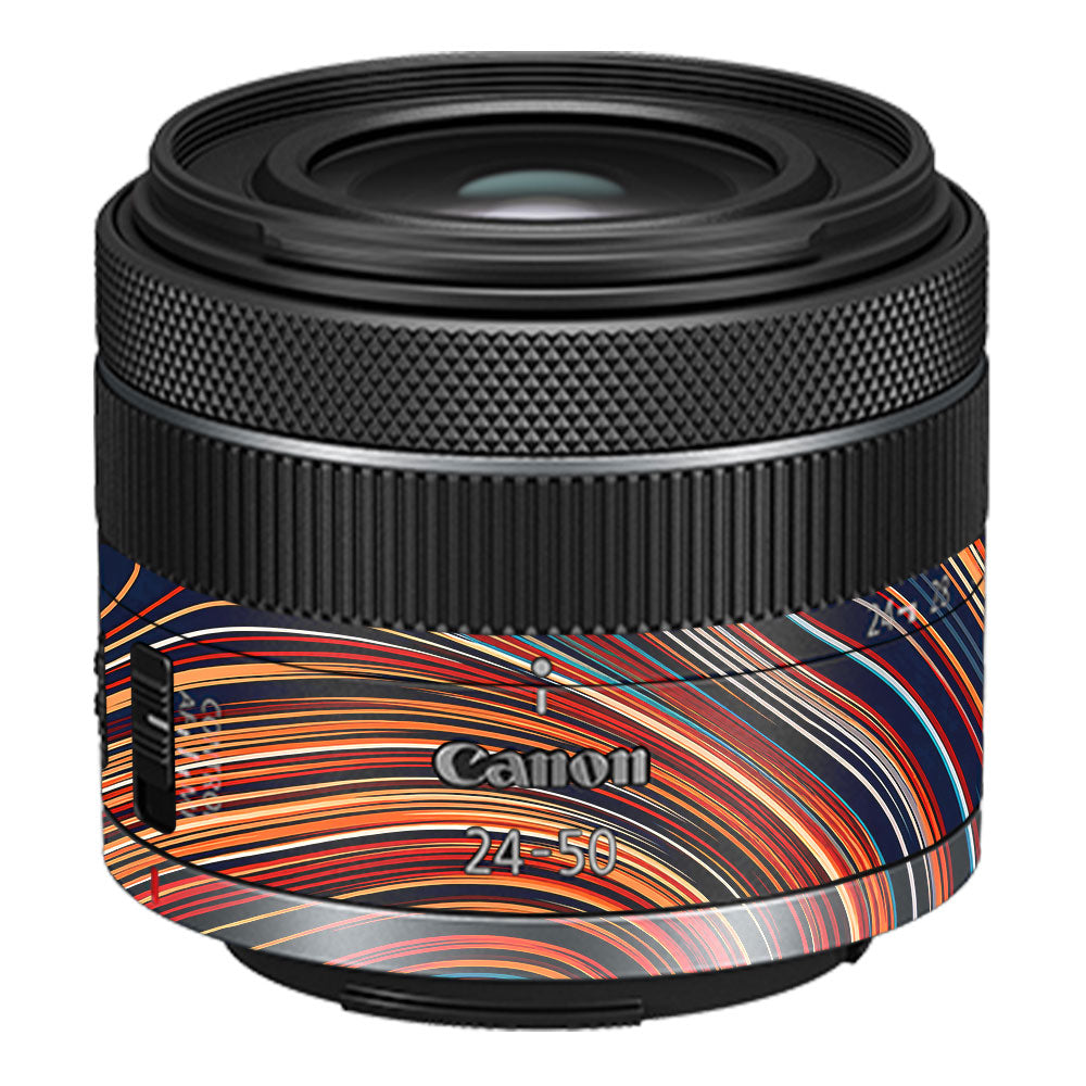 Retro Abstract Striped Swirl Canon RF 24–50mm f/4.5–6.3 IS STM Camera Lens Skin