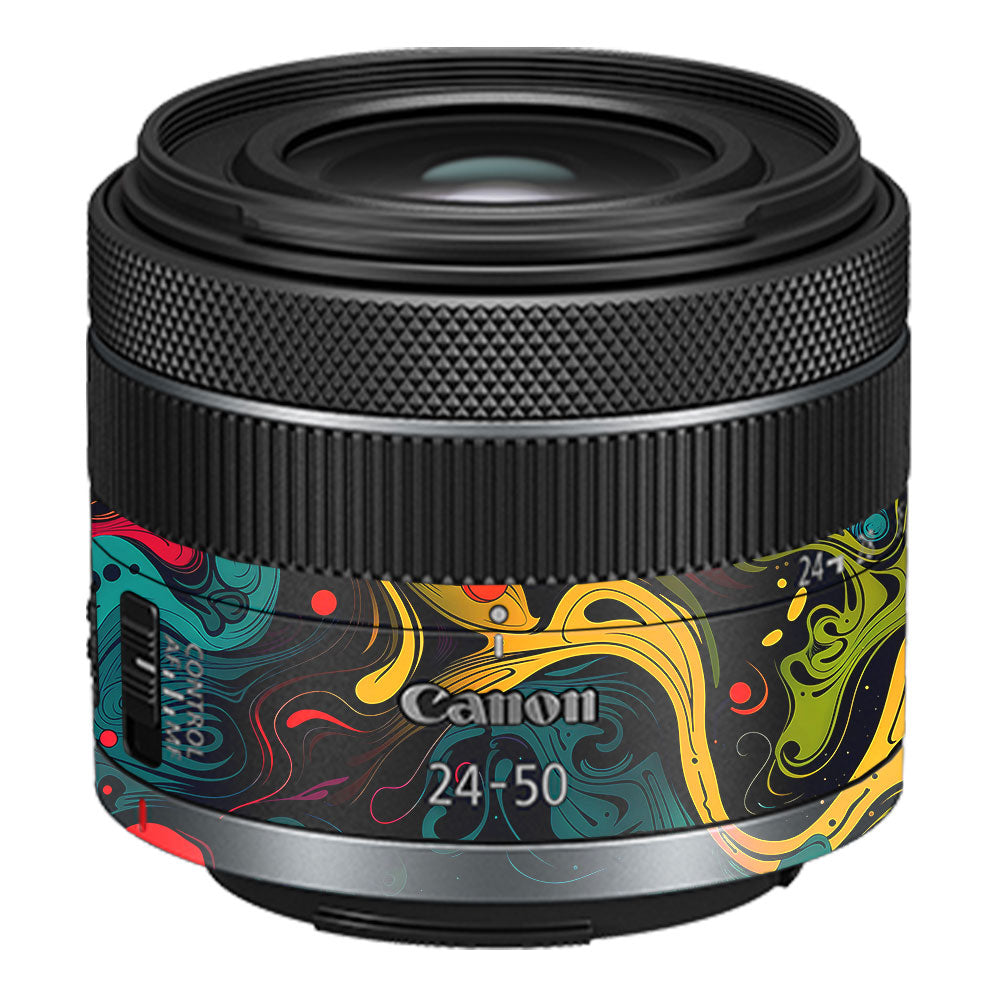 Psychedelic Color Swirl Canon RF 24–50mm f/4.5–6.3 IS STM Camera Lens Skin
