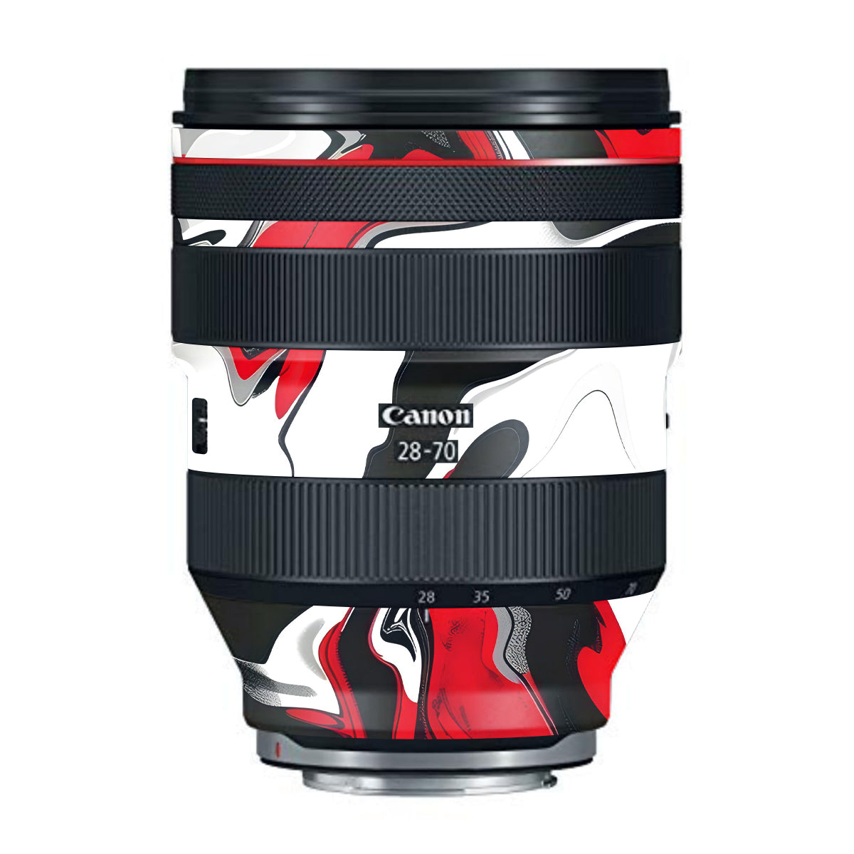 Scarlet and White Motion Canon RF 28-70mm F/2L USM Camera Lens Skin