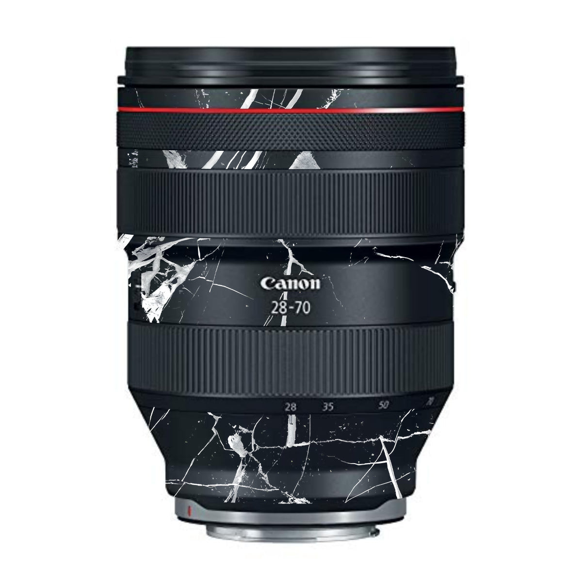 White Veins on Black Canon RF 28-70mm F/2L USM Camera Lens Skin