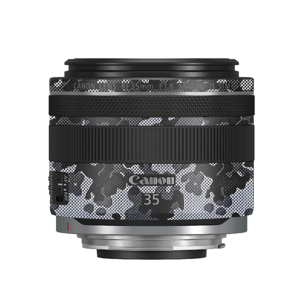 Stealth Grey Camo Canon RF 35mm F/1.8 Macro Camera Lens Skin