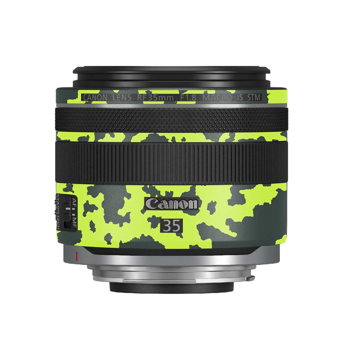 Neon Green Splatter Canon RF 35mm F/1.8 Macro Camera Lens Skin