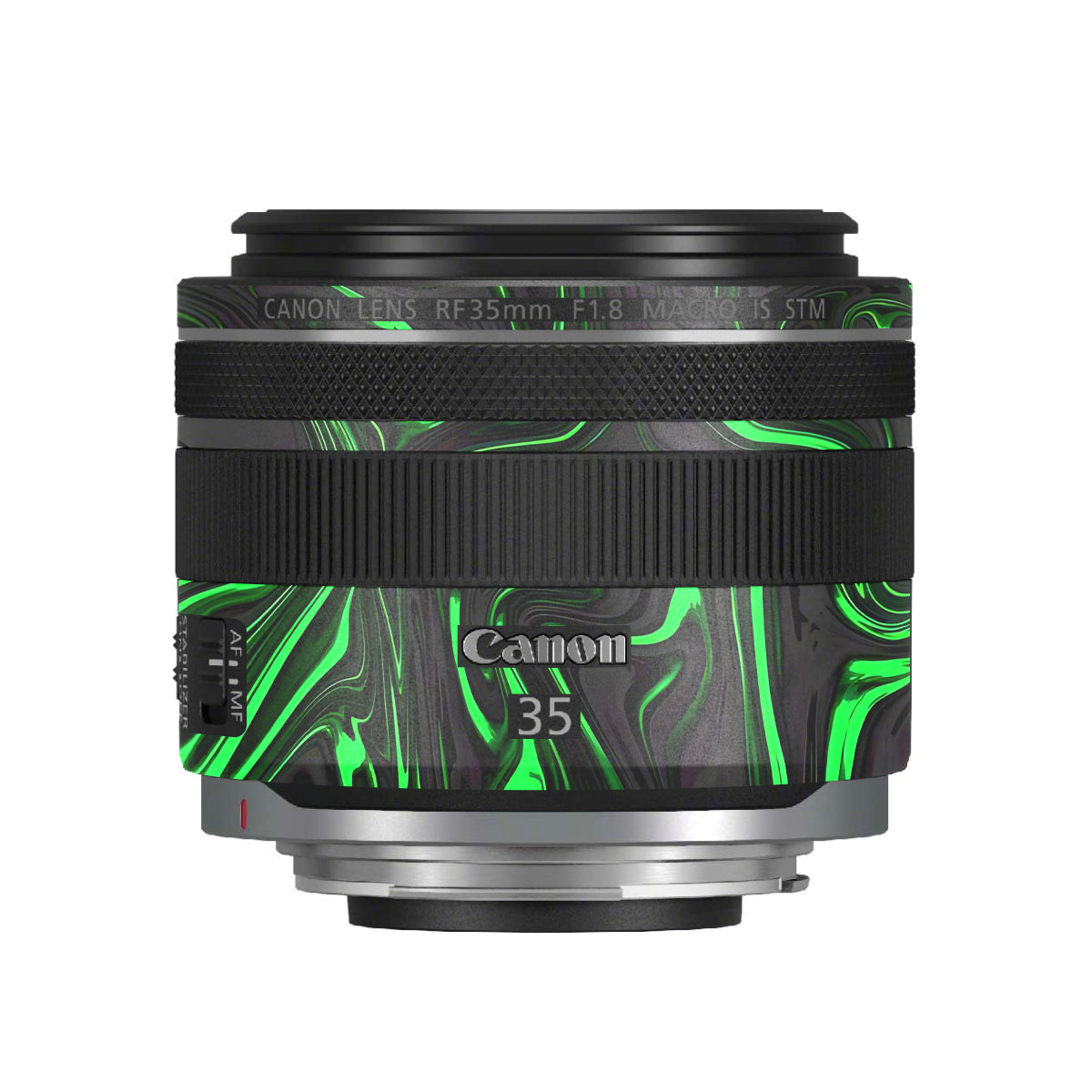 Green Liquid Pattern Canon RF 35mm F/1.8 Macro Camera Lens Skin