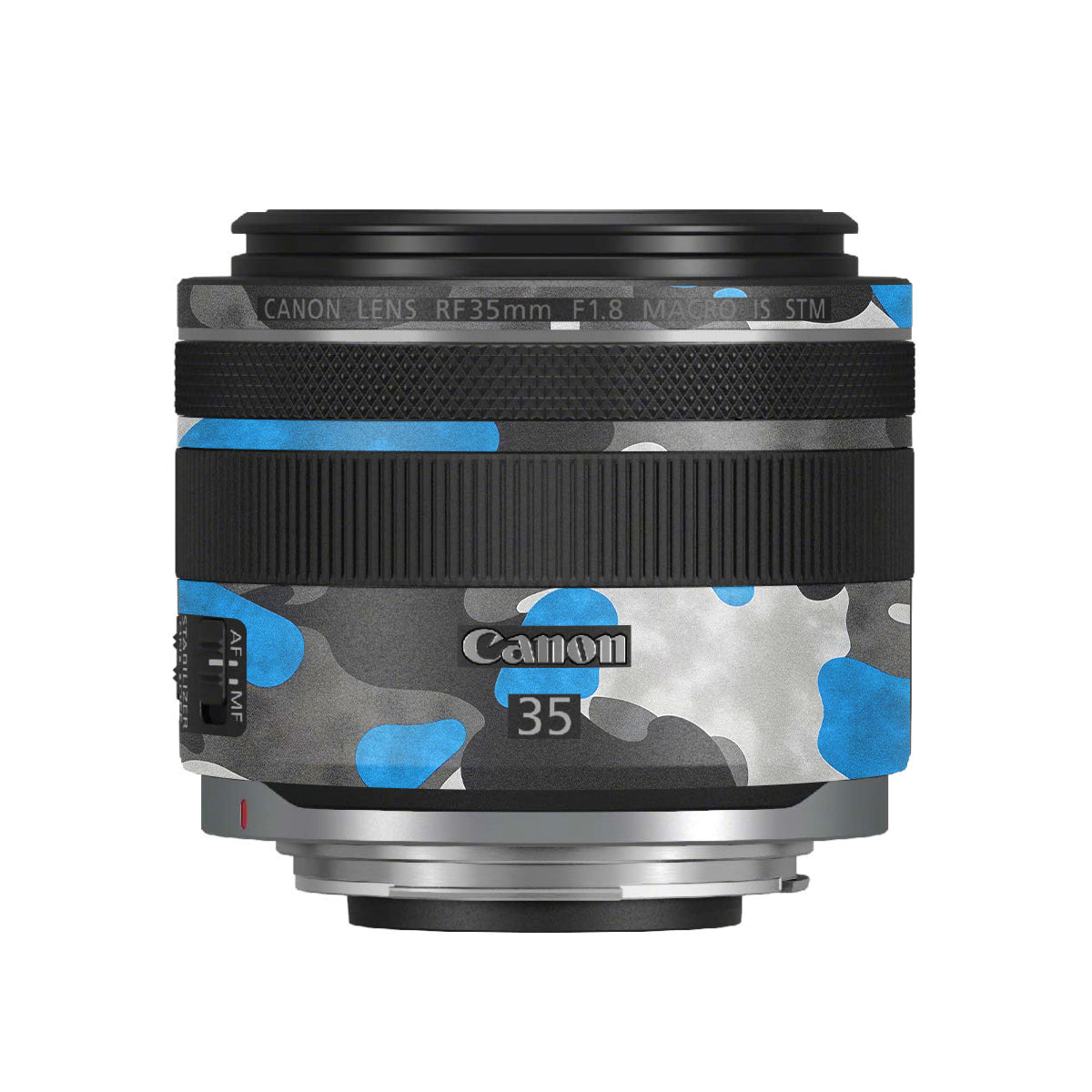 Blue Grey Camo Canon RF 35mm F/1.8 Macro Camera Lens Skin