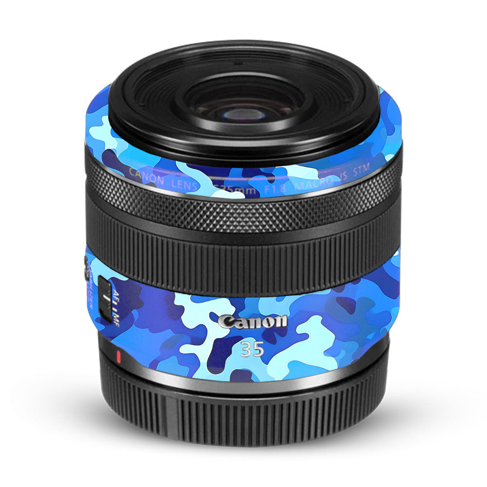 Arctic Blue Camo Pattern Canon RF 35mm f/1.8 IS Macro STM Camera Lens Skin
