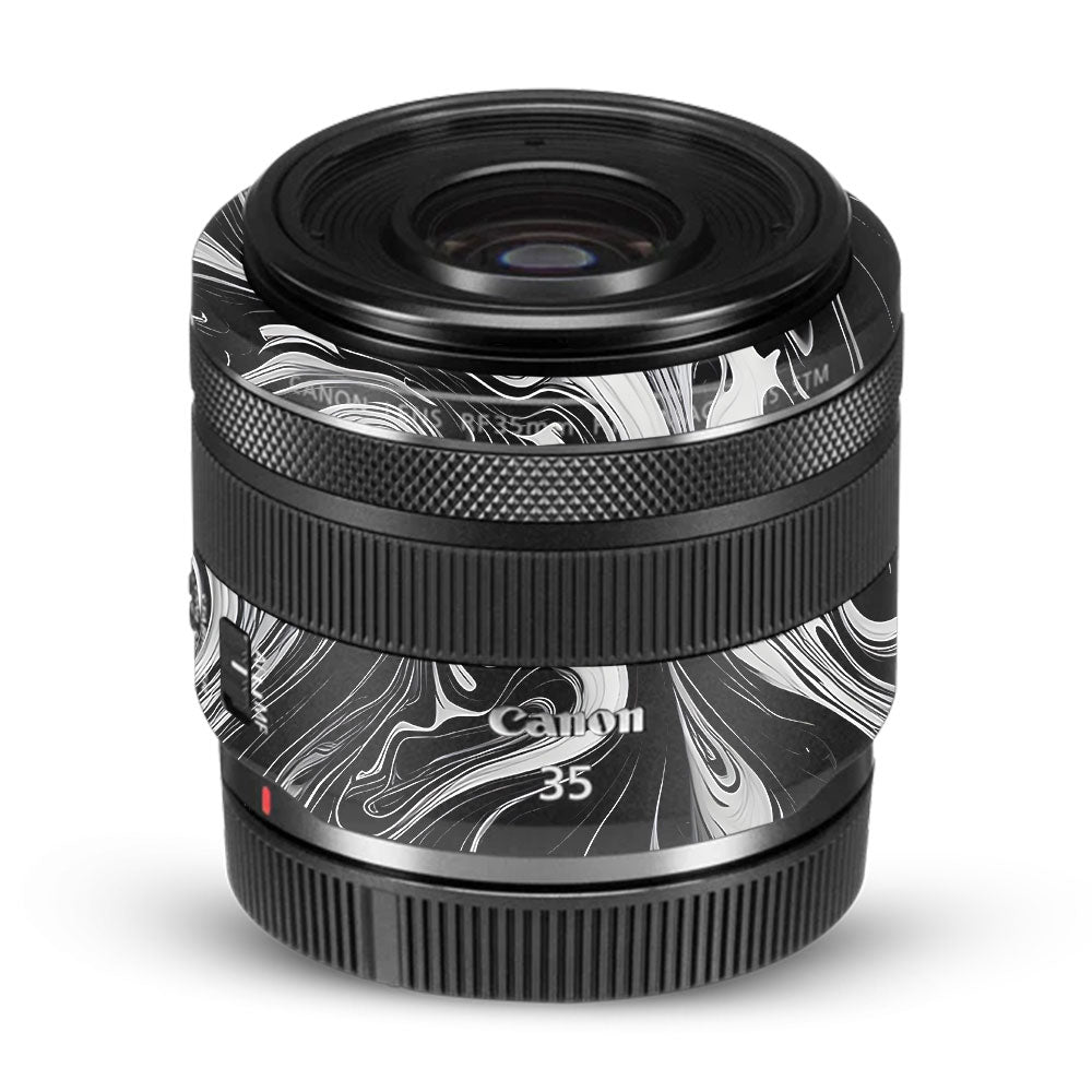 Black and White Marble Canon RF 35mm f/1.8 IS Macro STM Camera Lens Skin