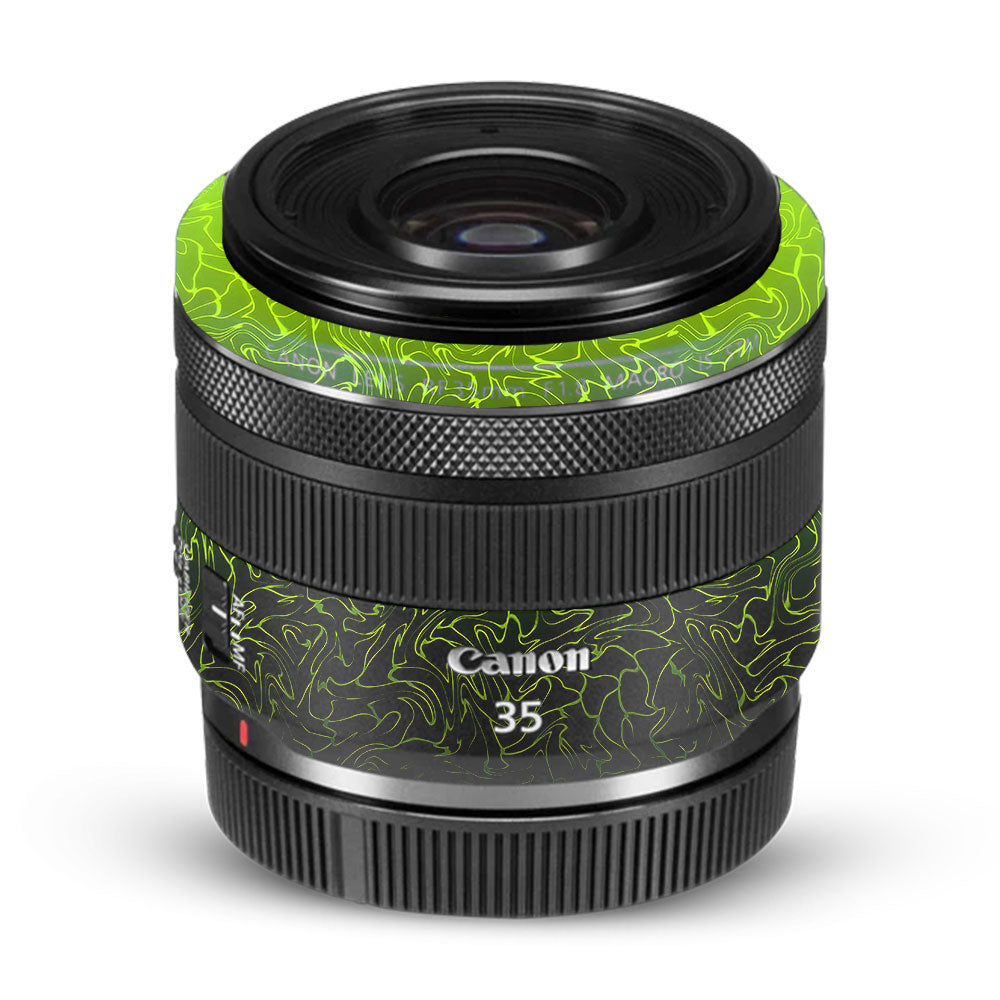 Lime Yellow to Black Gradient Canon RF 35mm f/1.8 IS Macro STM Camera Lens Skin