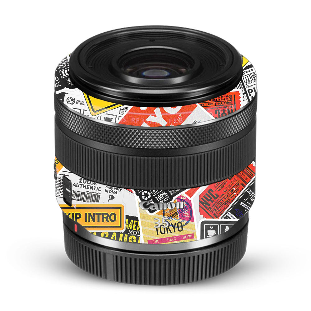 Tech Aesthetic Sticker Collage Canon RF 35mm f/1.8 IS Macro STM Camera Lens Skin