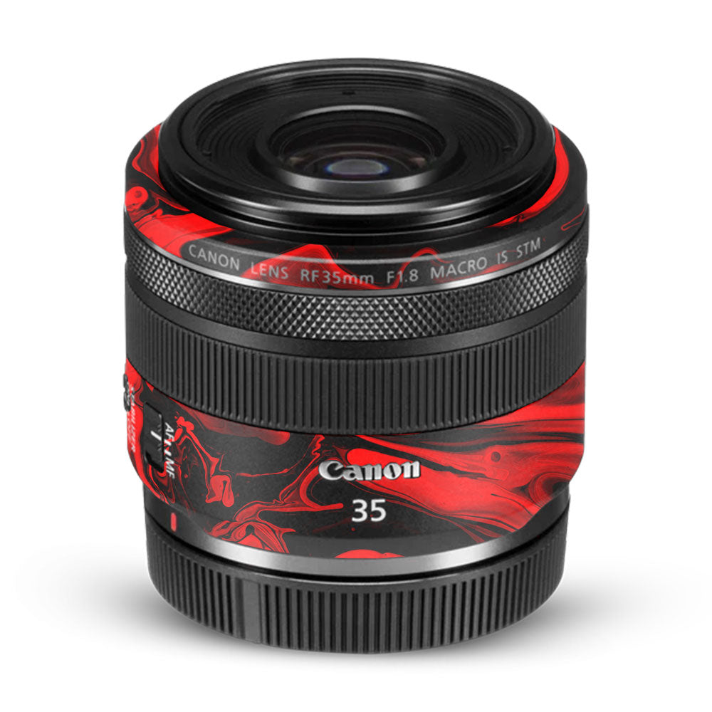 Red Lava Flow Canon RF 35mm f/1.8 IS Macro STM Camera Lens Skin