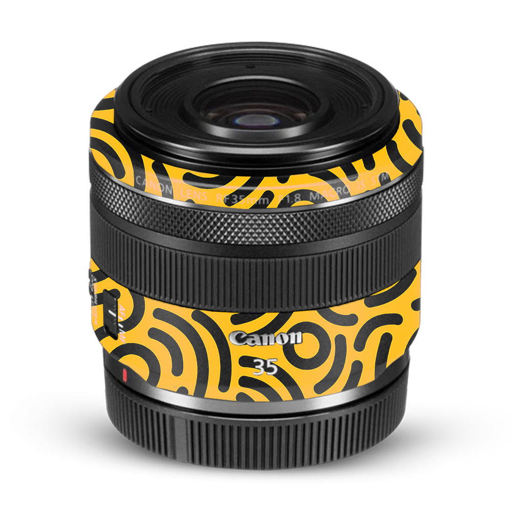 Minimal Yellow Wave Canon RF 35mm f/1.8 IS Macro STM Camera Lens Skin