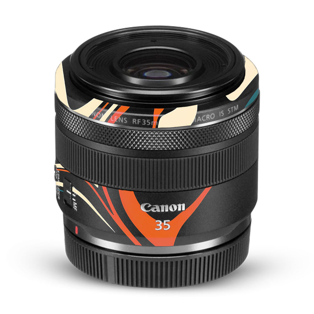Mid-Century Abstract Swirl Canon RF 35mm f/1.8 IS Macro STM Camera Lens Skin