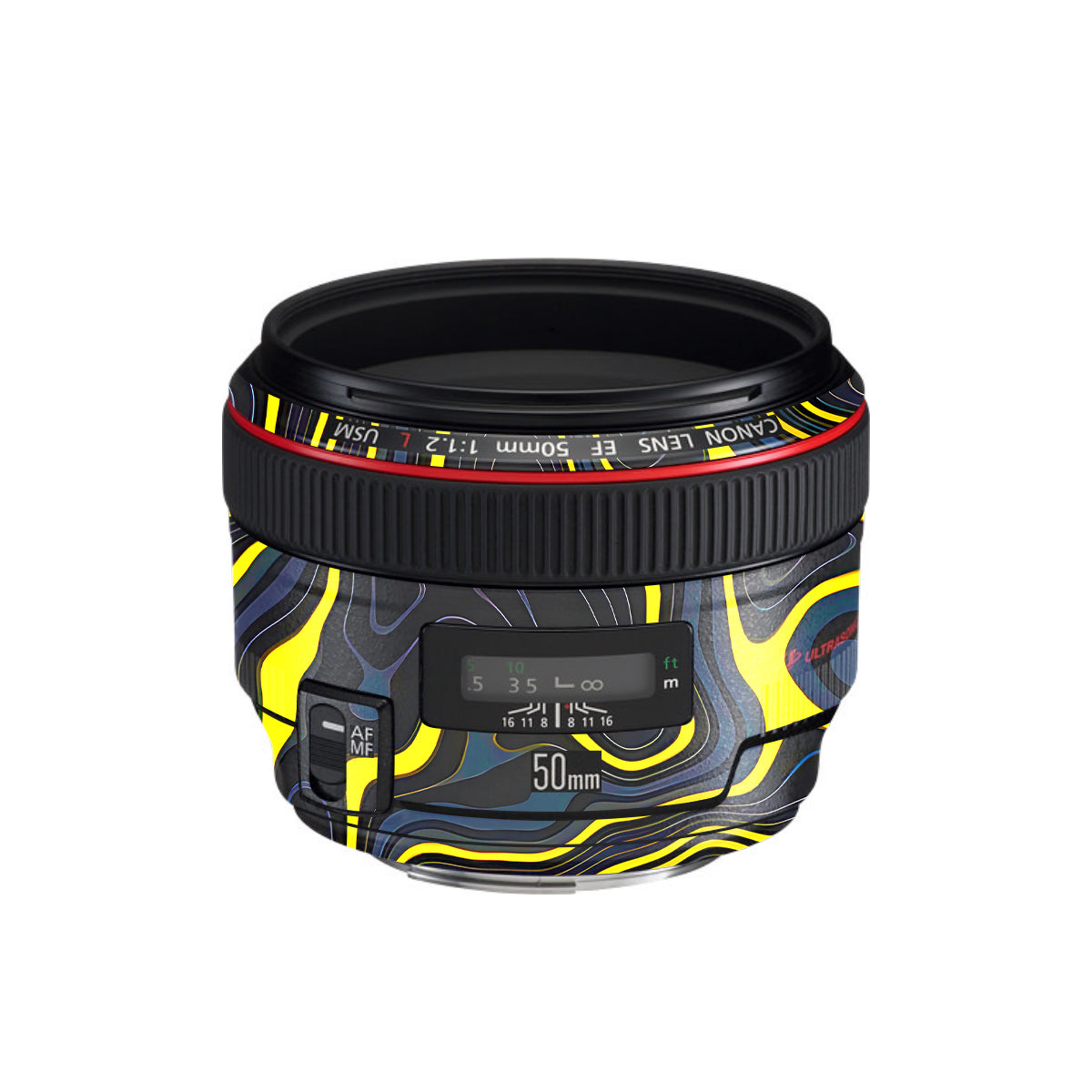 Neon Lava Contours Canon EF 50mm F/1.2 L USM Camera Lens Skin
