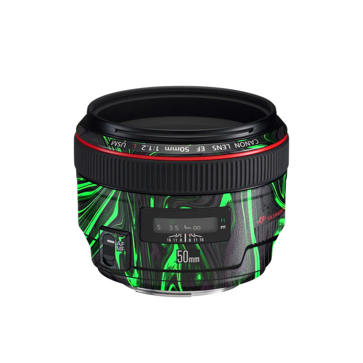 Green Liquid Pattern Canon EF 50mm F/1.2 L USM Camera Lens Skin
