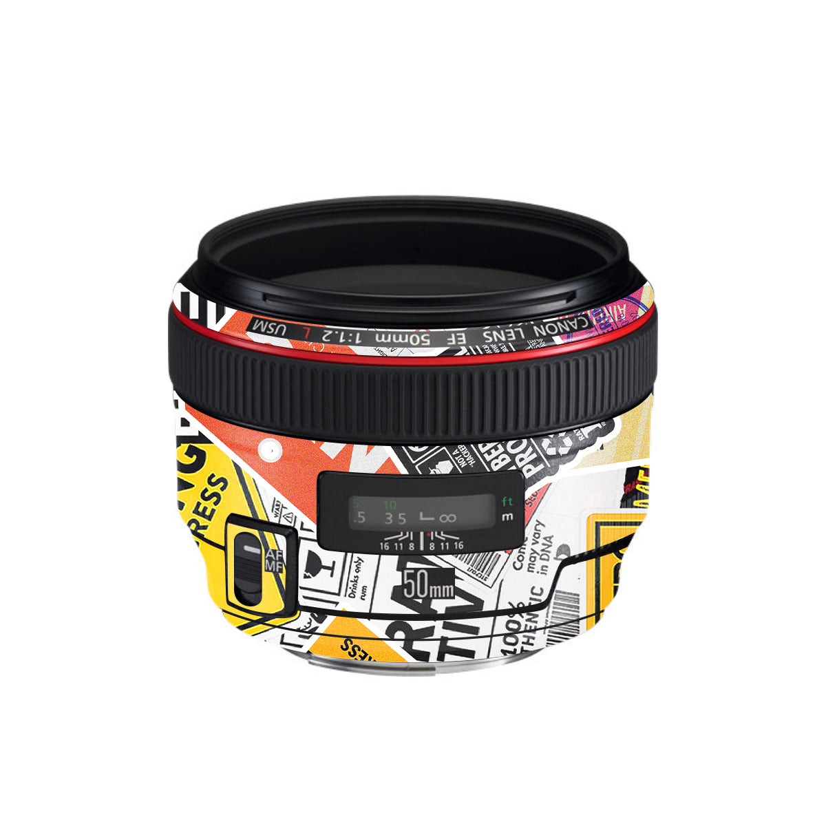 Tech Aesthetic Sticker Collage Canon EF 50mm F/1.2 L USM Camera Lens Skin