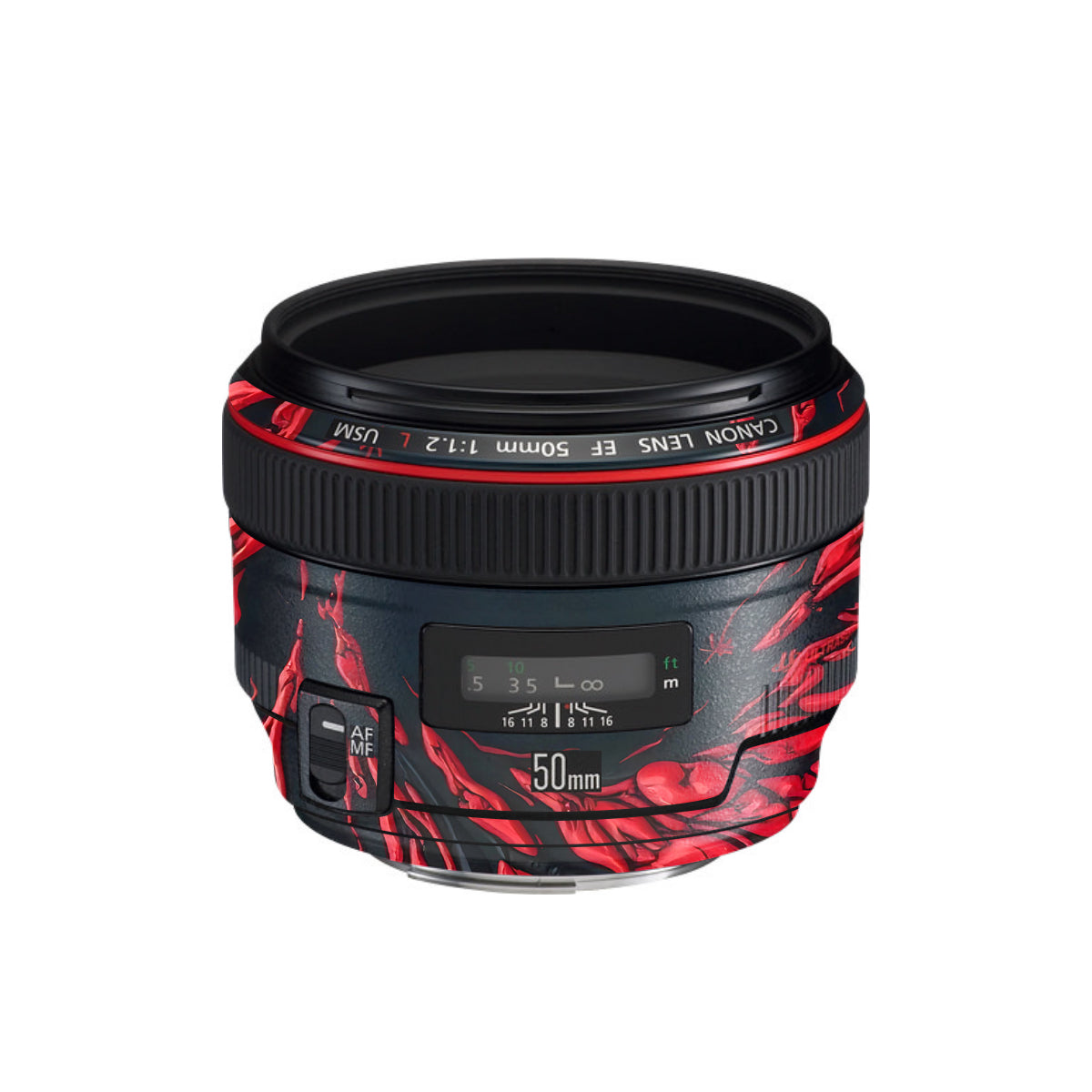 Venom Red Canon EF 50mm F/1.2 L USM Camera Lens Skin