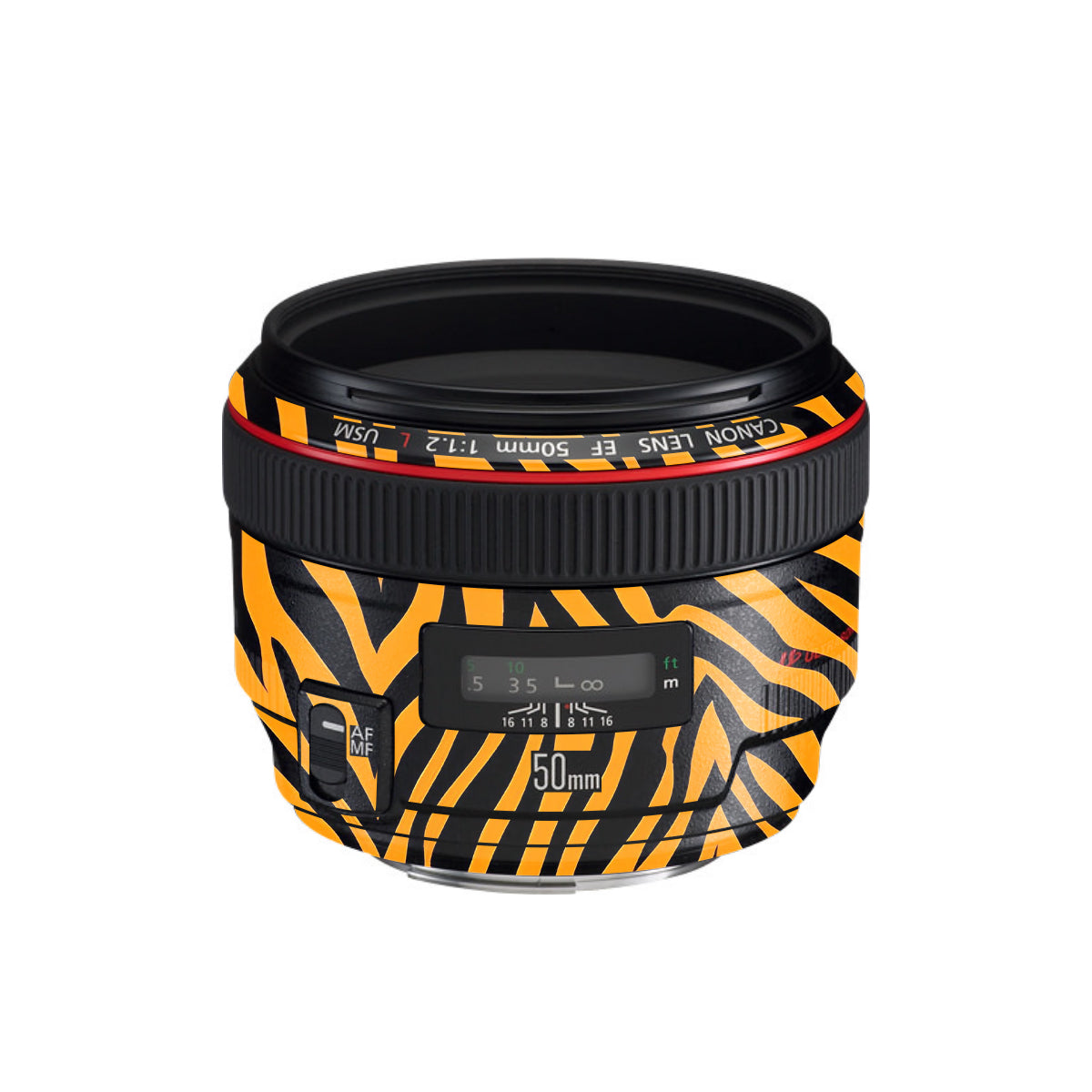 Zebra Gold Pattern Canon EF 50mm F/1.2 L USM Camera Lens Skin