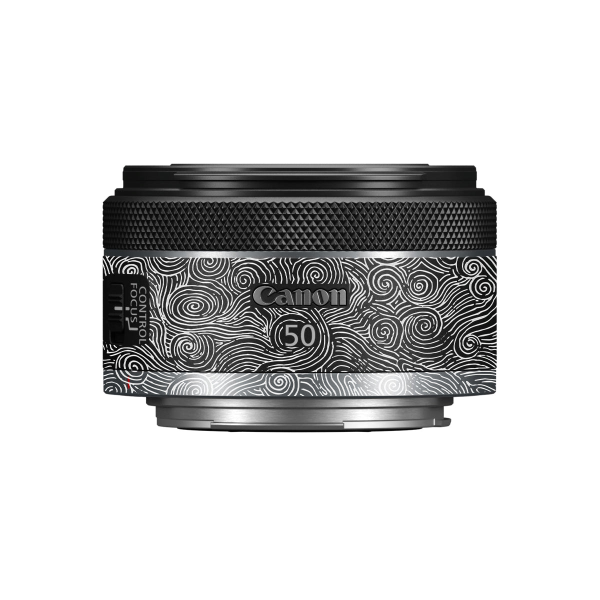 White Spirals Canon RF 50mm F/1.8 STM Camera Lens Skin